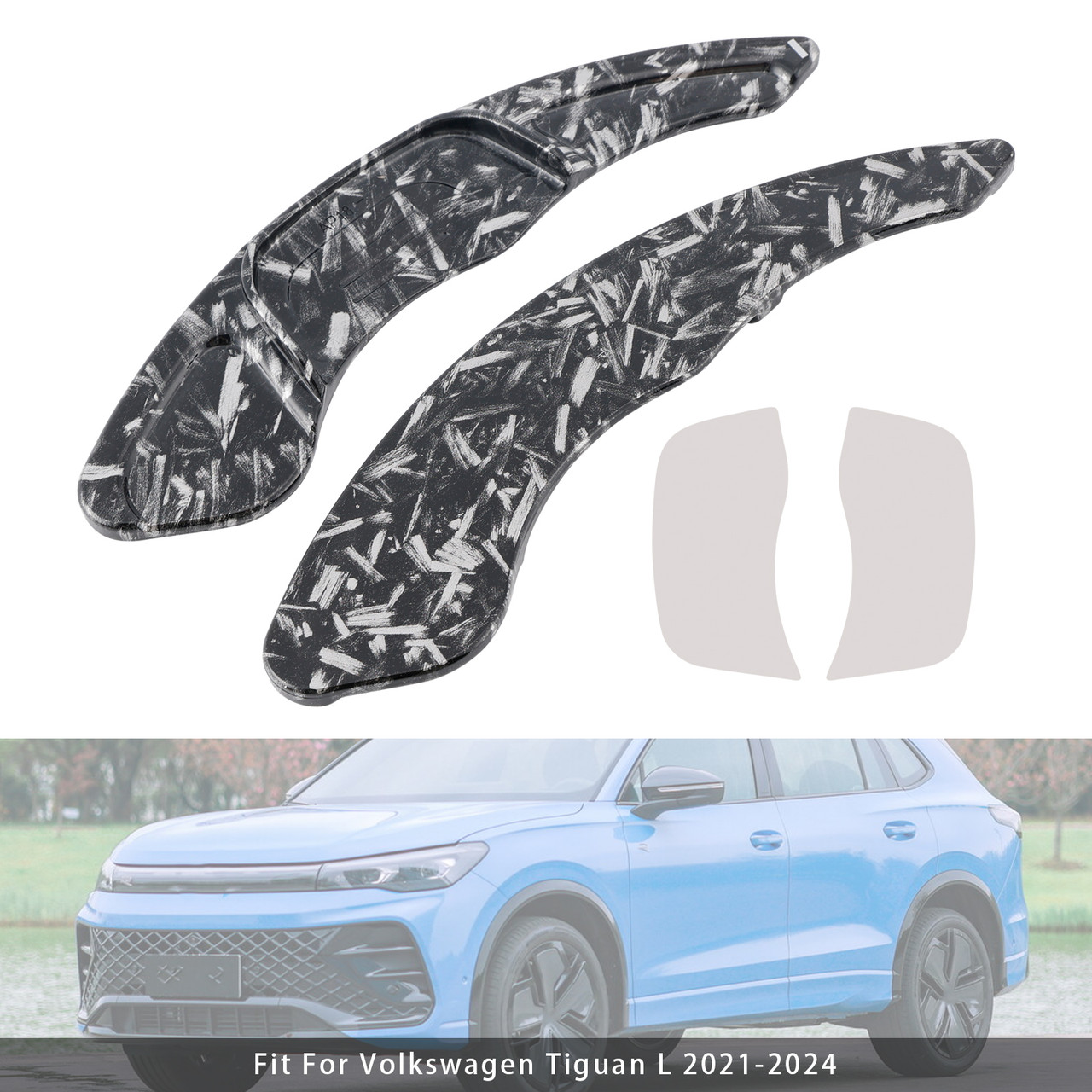 2021-2024 Volkswagen Tiguan L Steering Wheel Paddle Shifter Extension Black Forged Pattern Generic