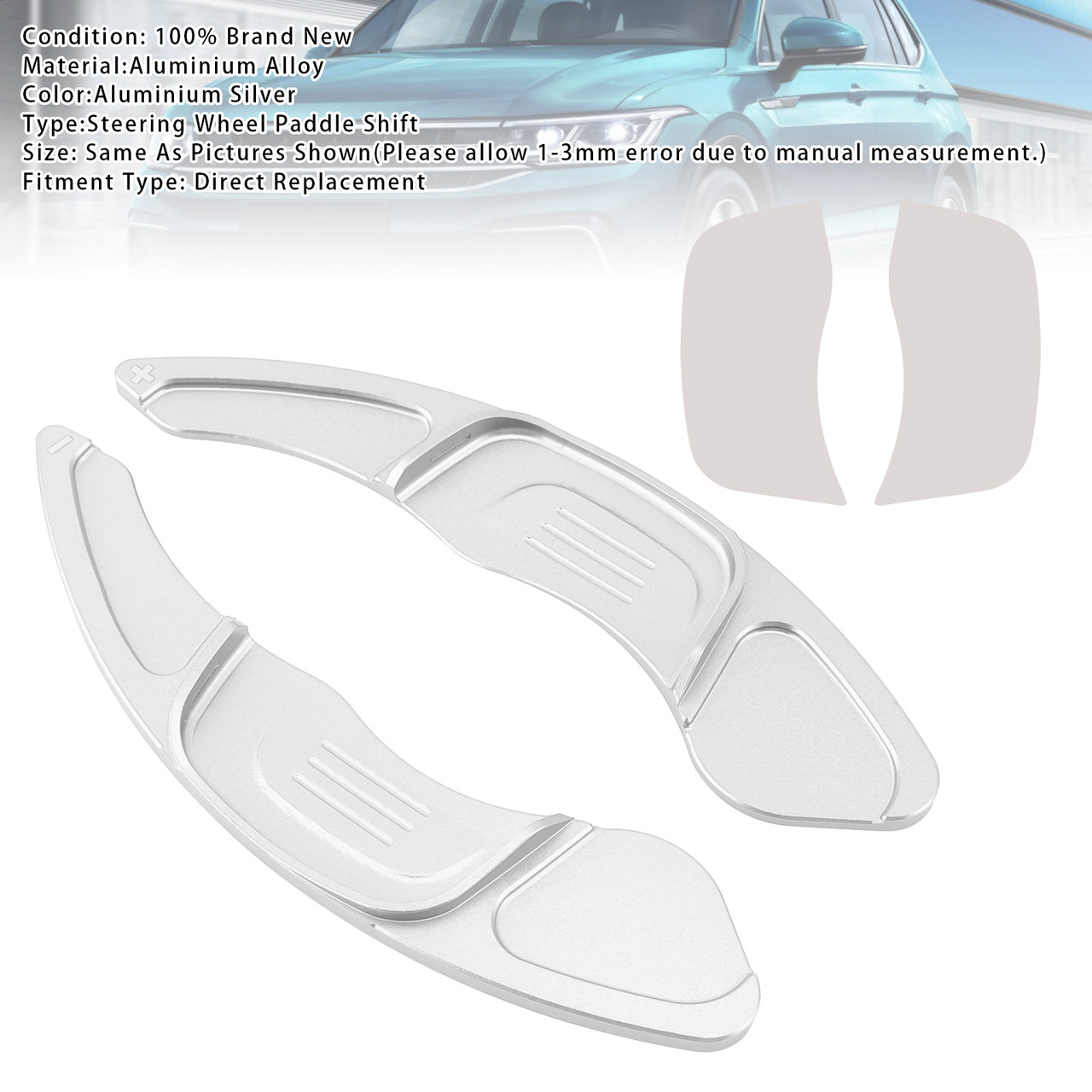 2015-2020 Volkswagen Golf 7 Steering Wheel Paddle Shifter Extension Aluminium Silver Generic 2015-2020 Volkswagen Golf 7 Steering Wheel Paddle Shifter Extension Aluminium Silver Generic