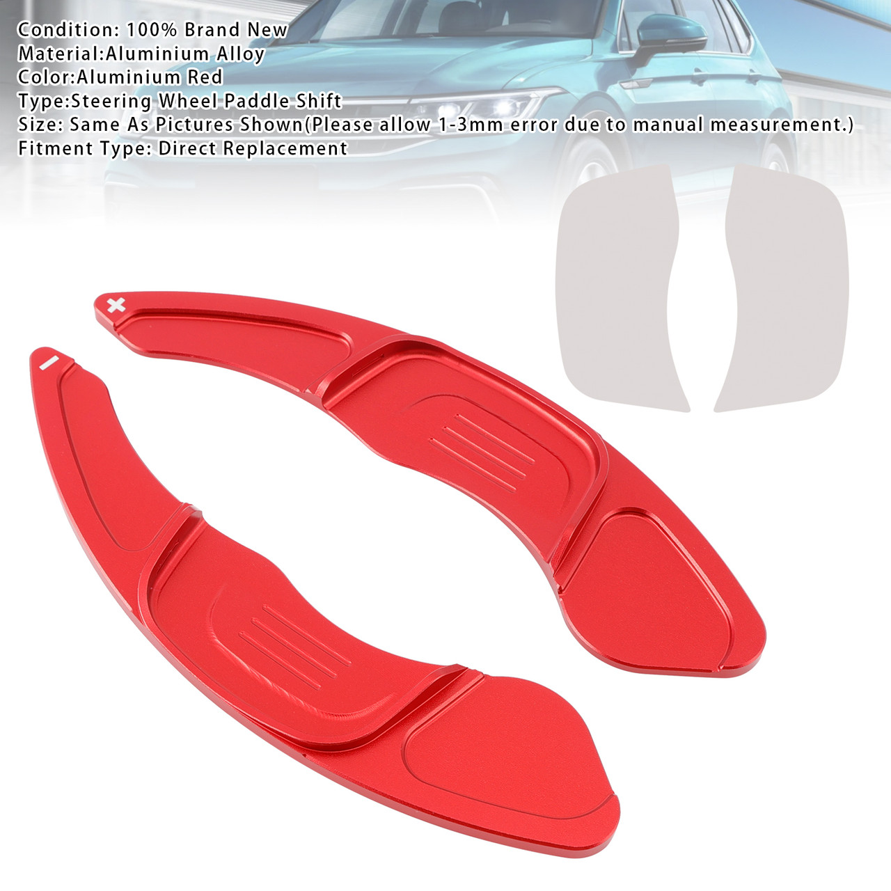 2019-2024 Volkswagen Touareg Steering Wheel Paddle Shifter Extension Aluminium Red Generic 2019-2024 Volkswagen Touareg Steering Wheel Paddle Shifter Extension Aluminium Red Generic