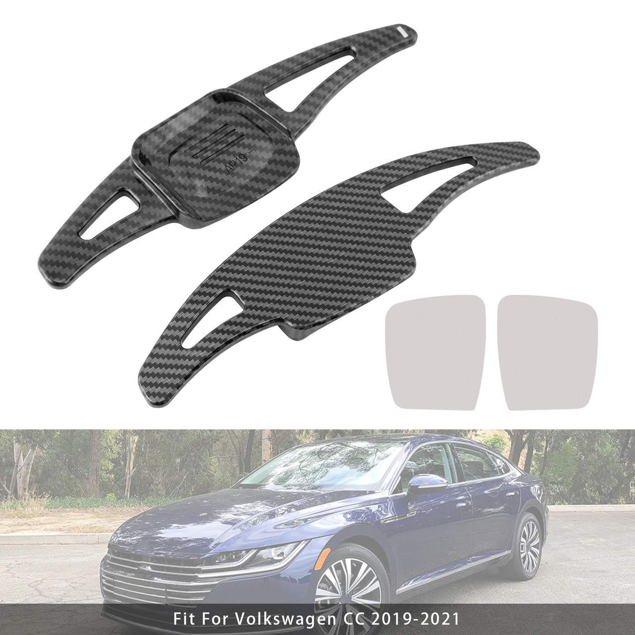 2019-2024 Volkswagen Golf 8 Steering Wheel Paddle Shifter Extension Carbon Fiber Black Look Generic 2019-2024 Volkswagen Golf 8 Steering Wheel Paddle Shifter Extension Carbon Fiber Black Look Generic