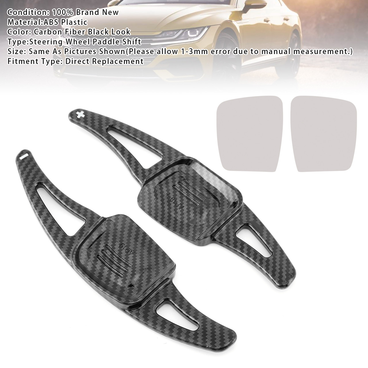 2015-2020 Volkswagen Golf 7 Variant Steering Wheel Paddle Shifter Extension Carbon Fiber Black Look Generic 2015-2020 Volkswagen Golf 7 Variant Steering Wheel Paddle Shifter Extension Carbon Fiber Black Look Generic