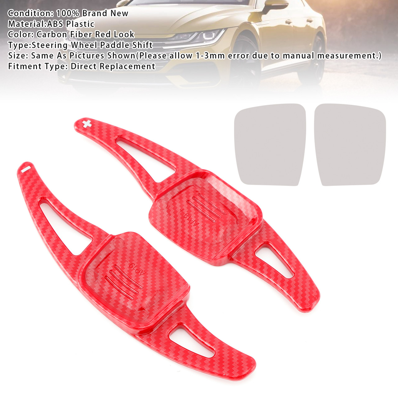 2017-2021 Volkswagen Teramont Steering Wheel Paddle Shifter Extension Carbon Fiber Red Look Generic 2017-2021 Volkswagen Teramont Steering Wheel Paddle Shifter Extension Carbon Fiber Red Look Generic