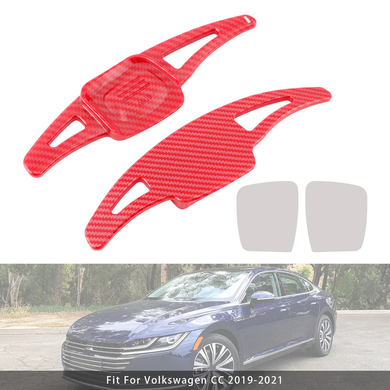 2019-2021 Volkswagen Tayron Steering Wheel Paddle Shifter Extension Carbon Fiber Red Look Generic 2019-2021 Volkswagen Tayron Steering Wheel Paddle Shifter Extension Carbon Fiber Red Look Generic