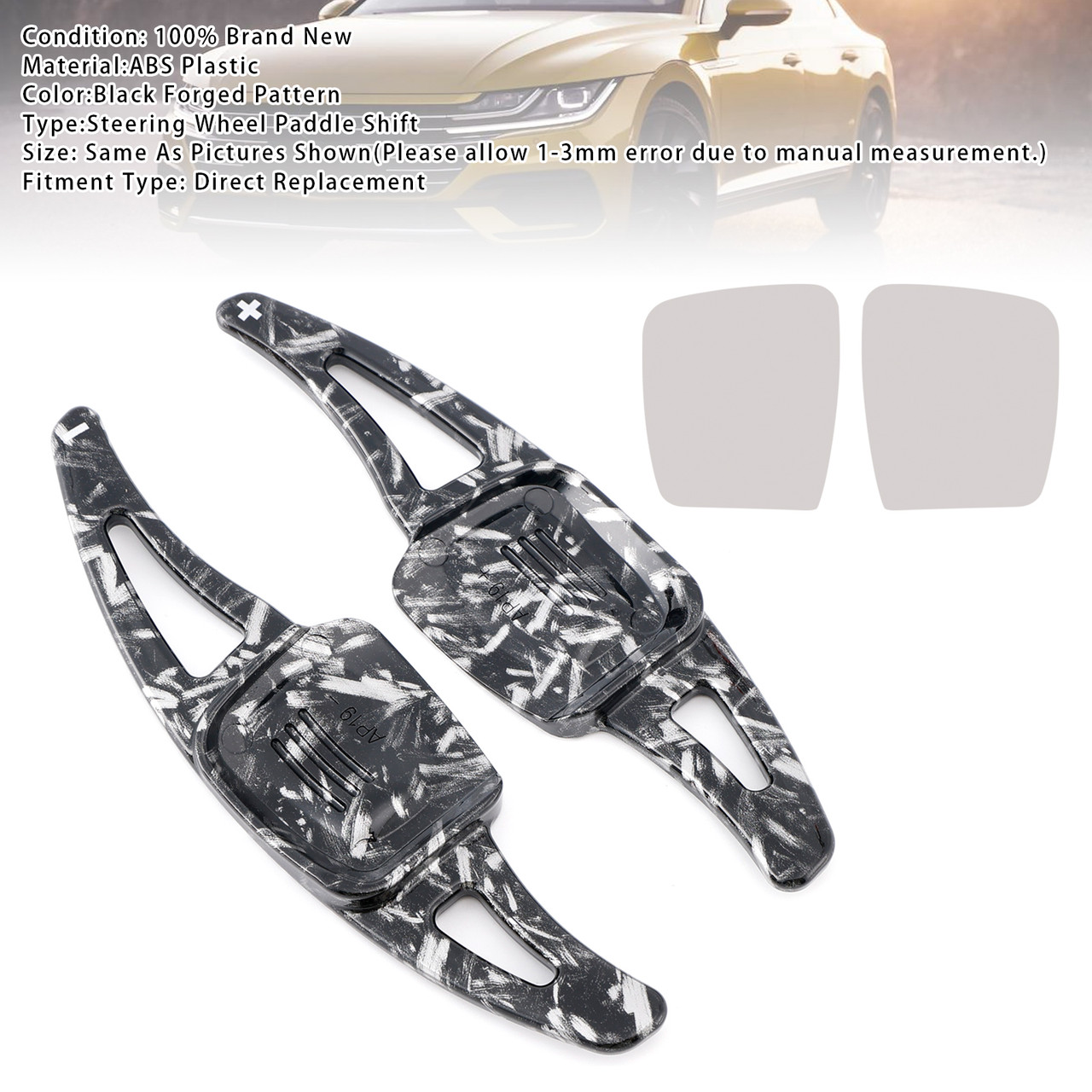 2019-2021 Volkswagen Tayron Steering Wheel Paddle Shifter Extension Black Forged Pattern Generic 2019-2021 Volkswagen Tayron Steering Wheel Paddle Shifter Extension Black Forged Pattern Generic