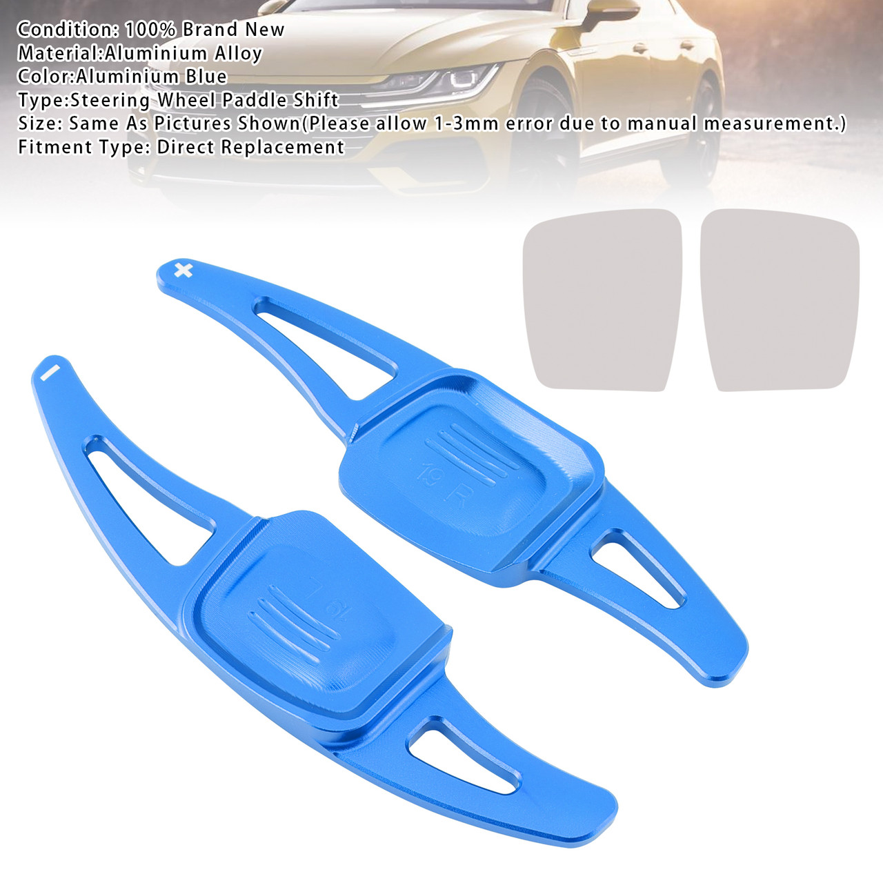 2018-2024 Volkswagen Sharan Steering Wheel Paddle Shifter Extension Aluminium Blue Generic 2018-2024 Volkswagen Sharan Steering Wheel Paddle Shifter Extension Aluminium Blue Generic