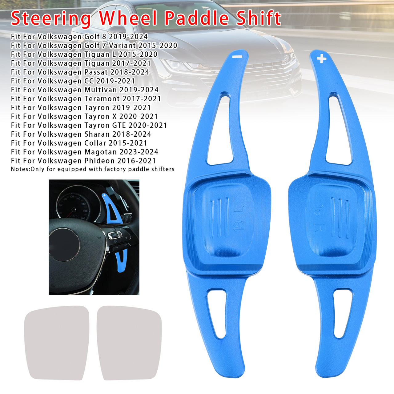 2023-2024 Volkswagen Magotan Steering Wheel Paddle Shifter Extension Aluminium Blue Generic 2023-2024 Volkswagen Magotan Steering Wheel Paddle Shifter Extension Aluminium Blue Generic