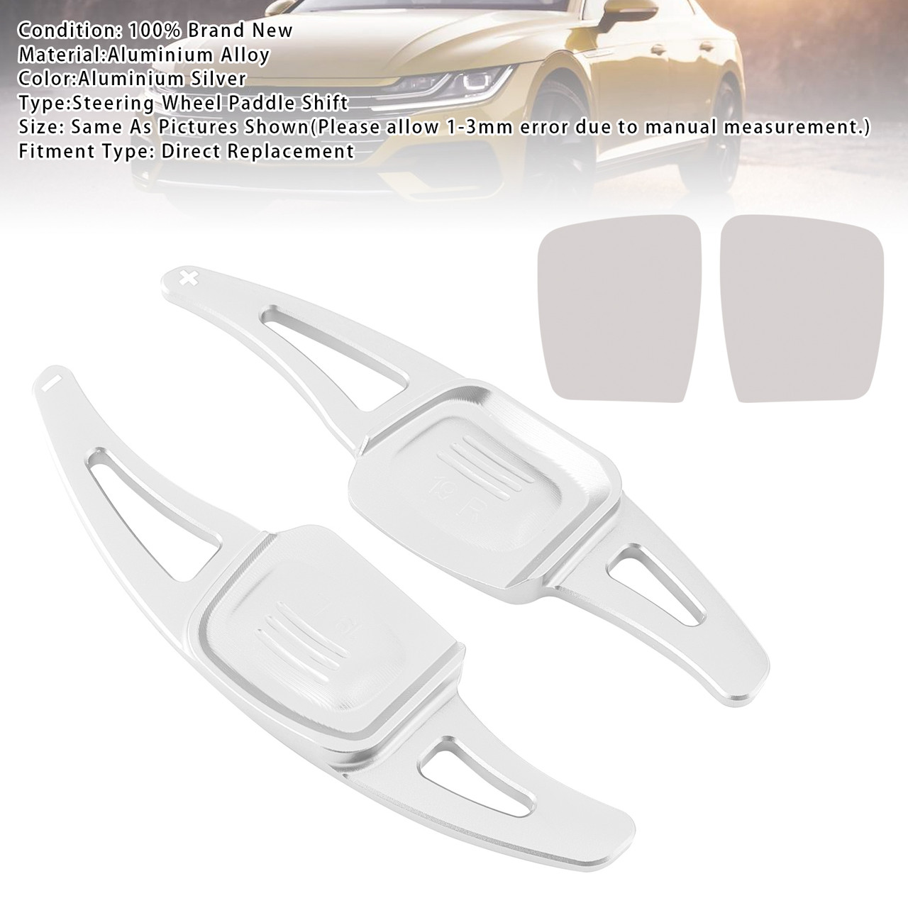 2020-2021 Volkswagen Tayron X Steering Wheel Paddle Shifter Extension Aluminium Silver Generic 2020-2021 Volkswagen Tayron X Steering Wheel Paddle Shifter Extension Aluminium Silver Generic