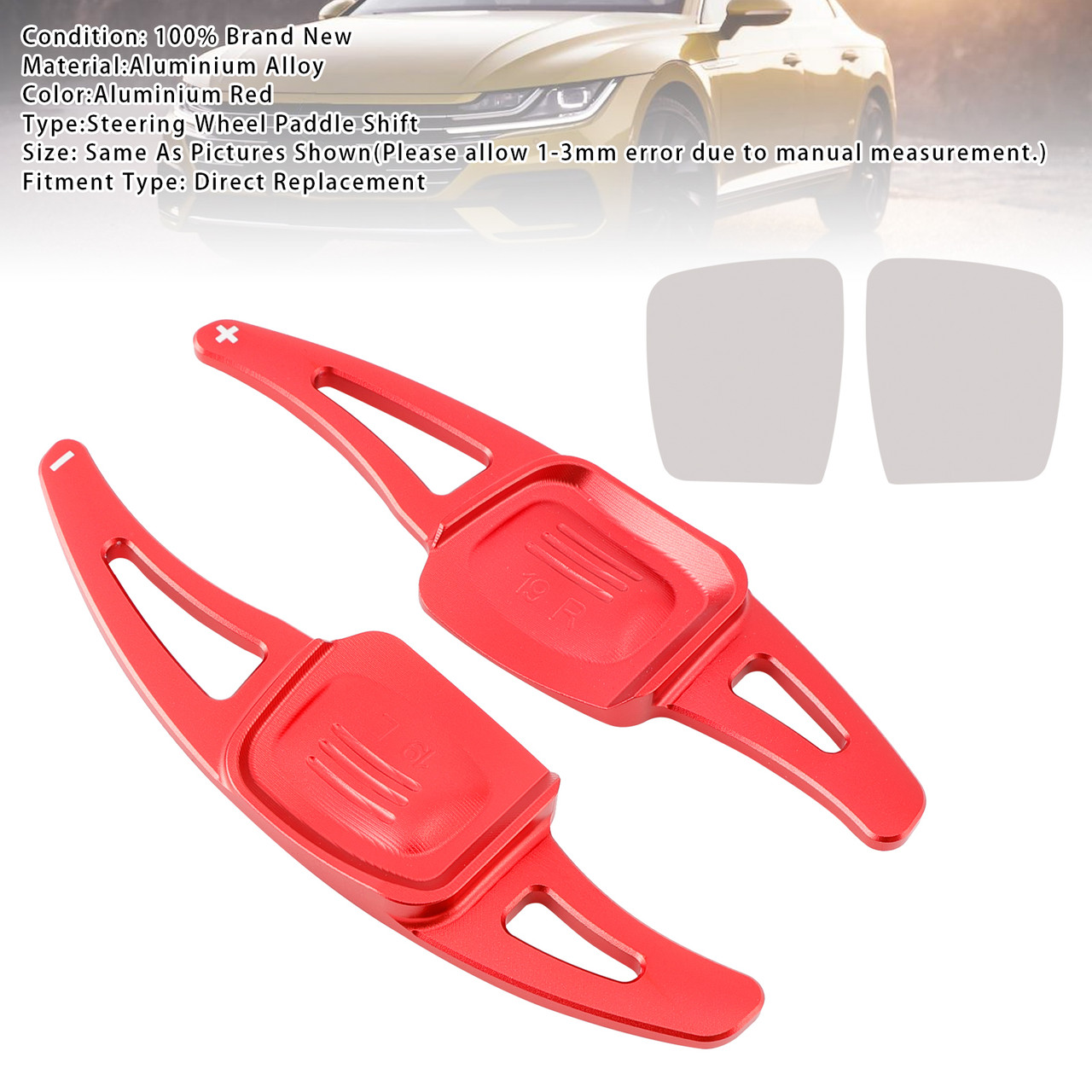 2015-2020 Volkswagen Golf 7 Variant Steering Wheel Paddle Shifter Extension Aluminium Red Generic 2015-2020 Volkswagen Golf 7 Variant Steering Wheel Paddle Shifter Extension Aluminium Red Generic