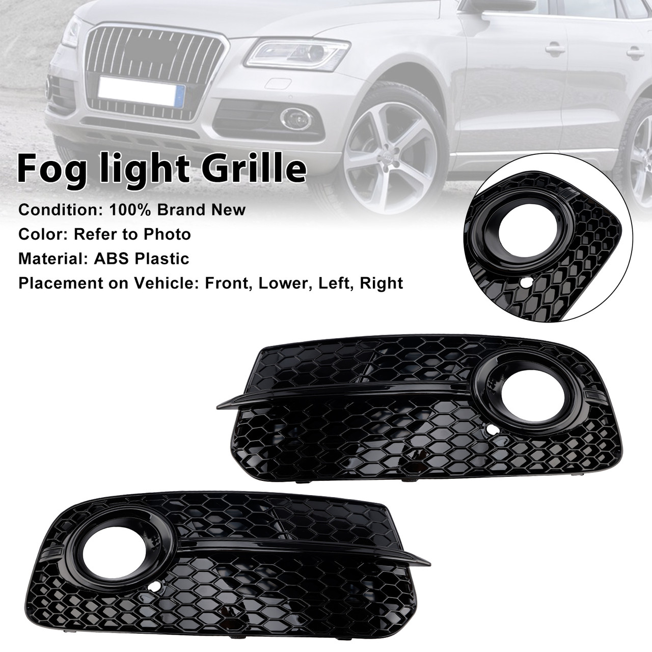 2013-2017 Audi Q5 Front Bumper Fog Light Grille 8R0807681M Generic