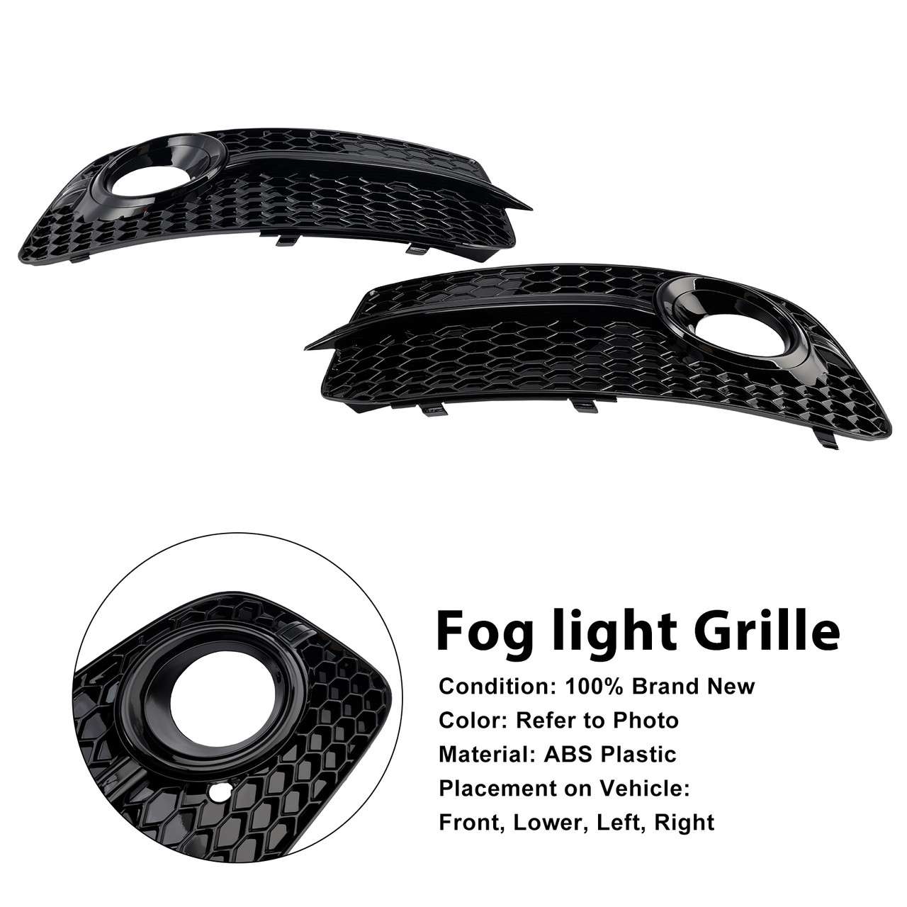 2013-2017 Audi Q5 Front Bumper Fog Light Grille 8R0807681M Generic
