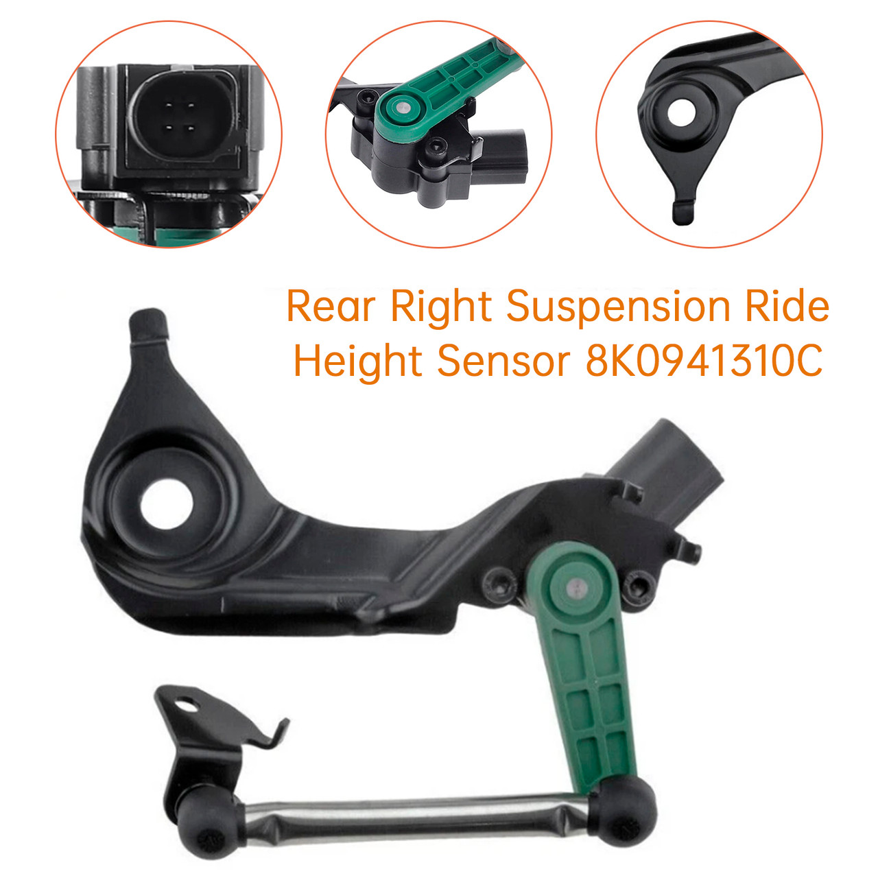 2007-2017 Audi A5 Rear Right Suspension Ride Height Sensor 8K0941310C Generic 2007-2017 Audi A5 Rear Right Suspension Ride Height Sensor 8K0941310C Generic
