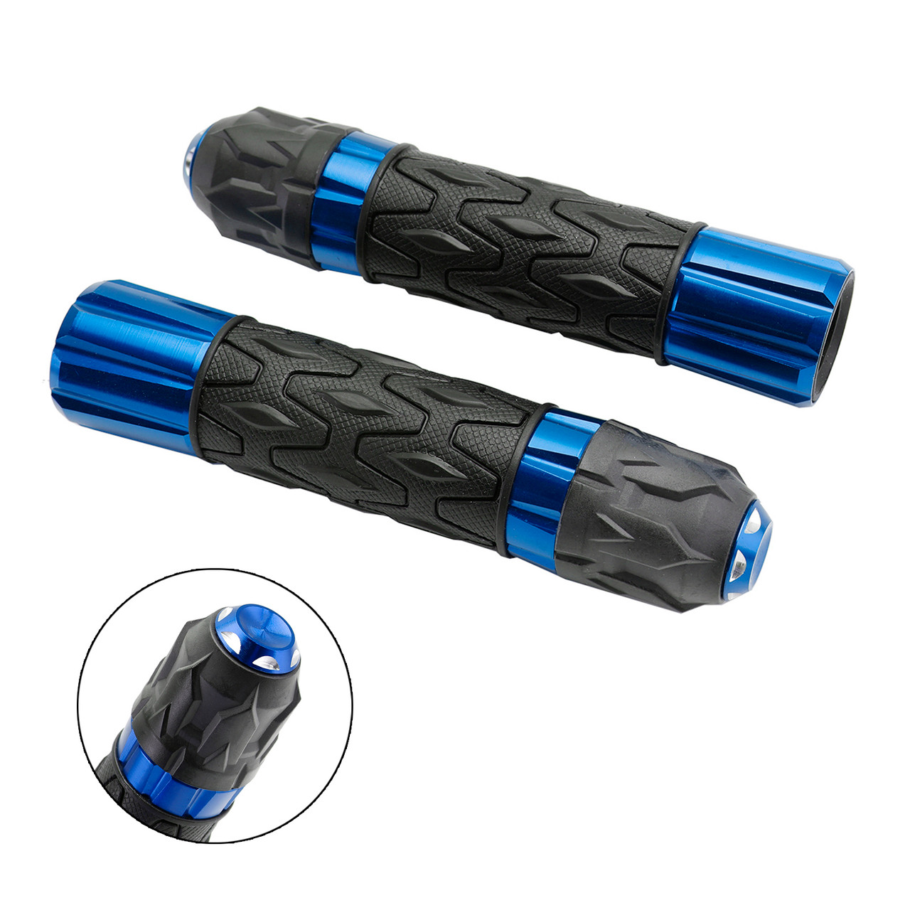 Motorcycles 7/8"/22Mm Motorcycle Handle Bar Hand Grips Cnc Universal Blue