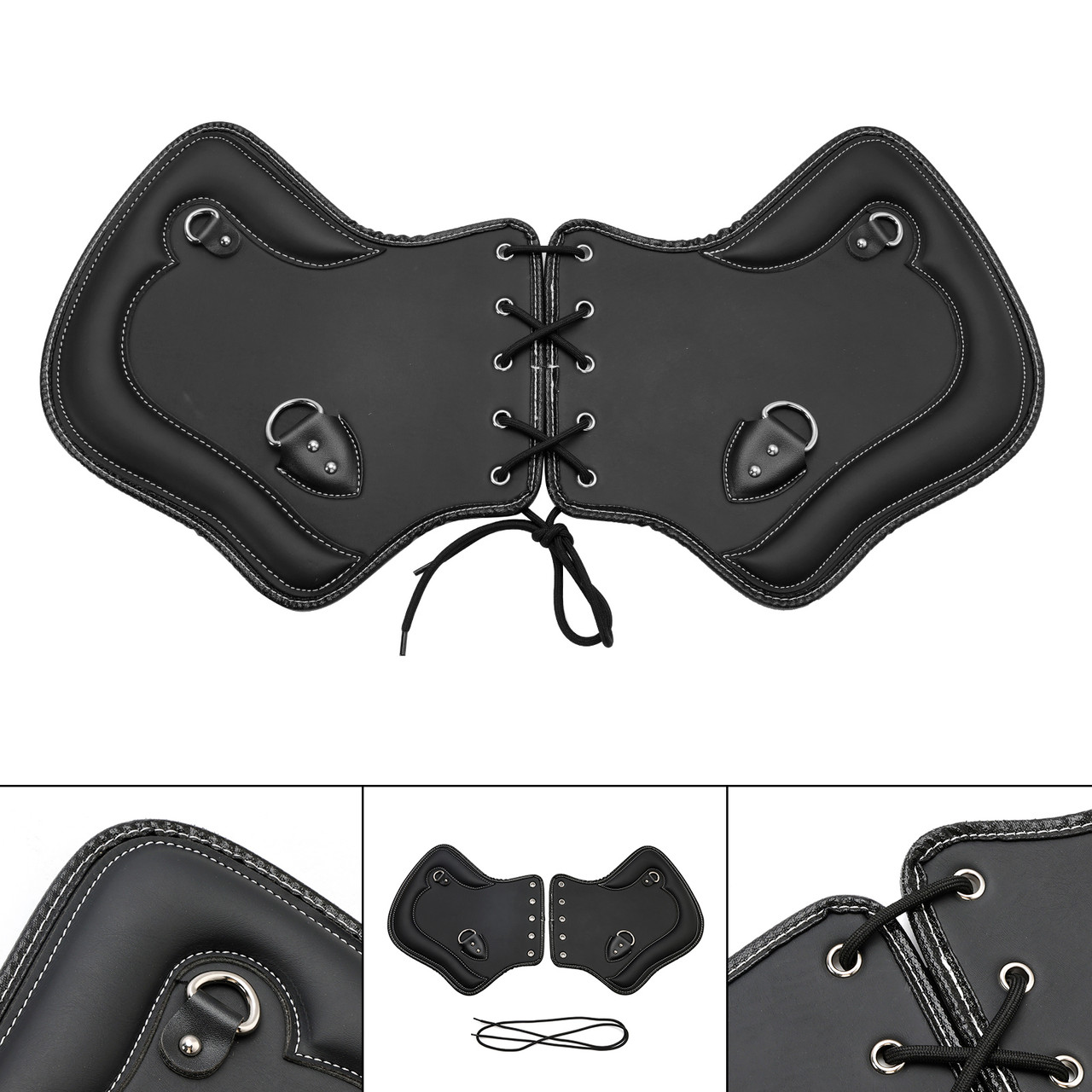 2Pcs Universal Heat Saddle Shield Deflector Blacka For Flhxs Glide Rider Fxdwg