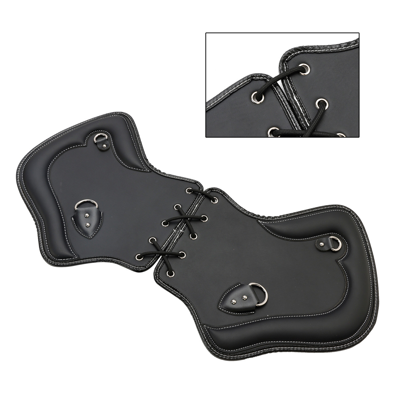 2Pcs Universal Heat Saddle Shield Deflector Blacka For Flhxs Glide Rider Fxdwg