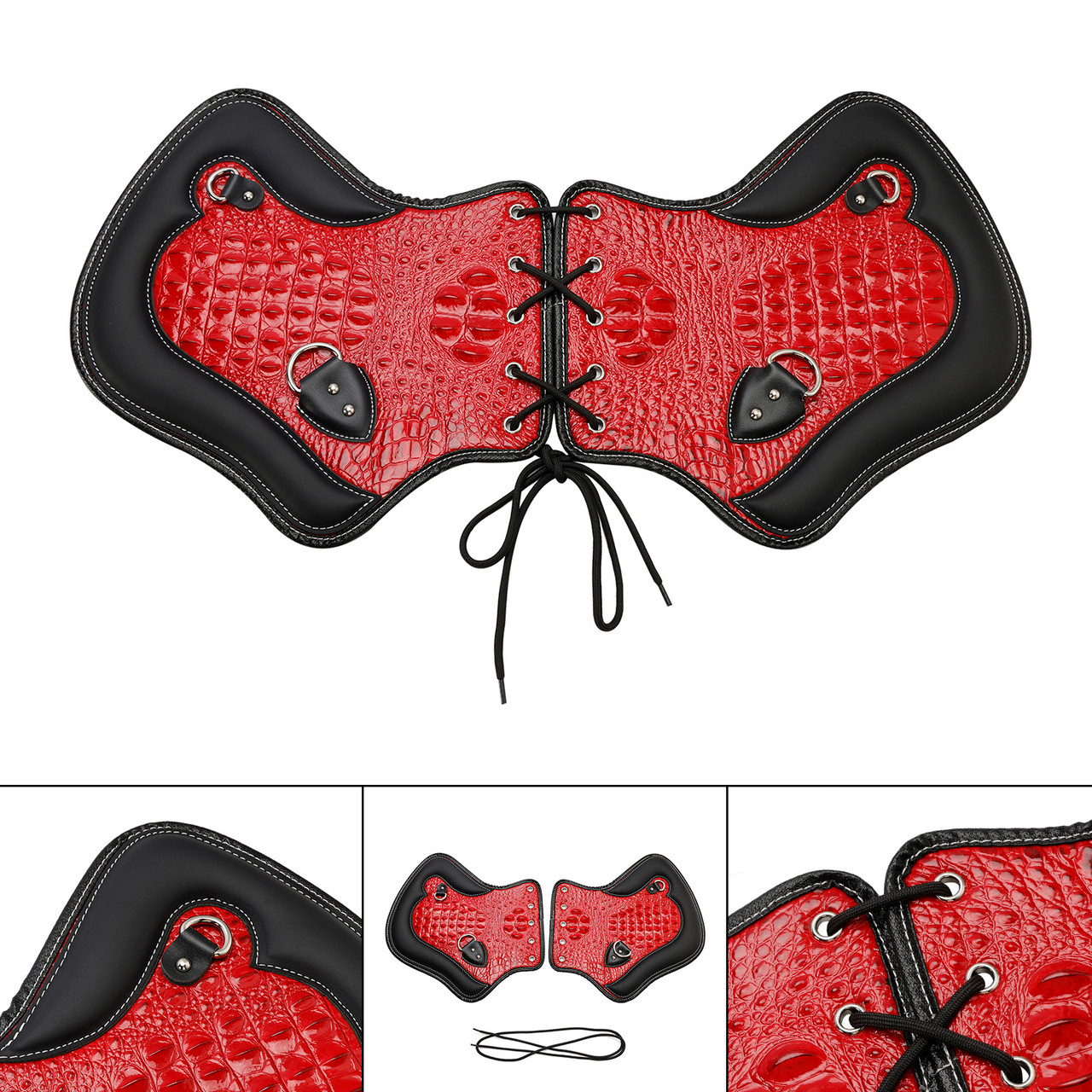 2Pcs Universal Heat Saddle Shield Deflector Redb For Flhxs Glide Rider Fxdwg