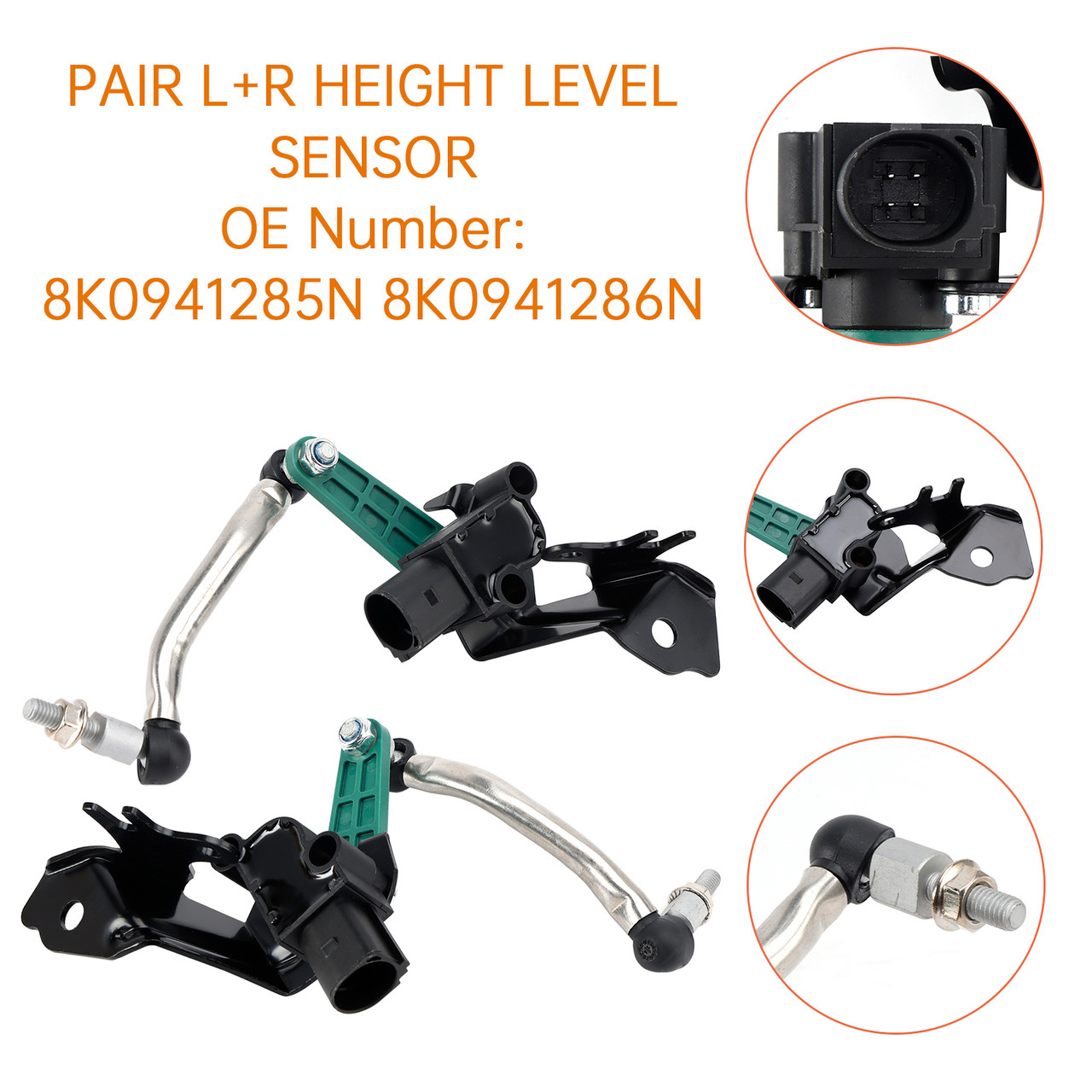 2009-2016 Audi A4 Allroad Front Left+Right Headlight Range Adjustment Sensor Front Left+Right 8K0941285N 8K0941286N Generic
