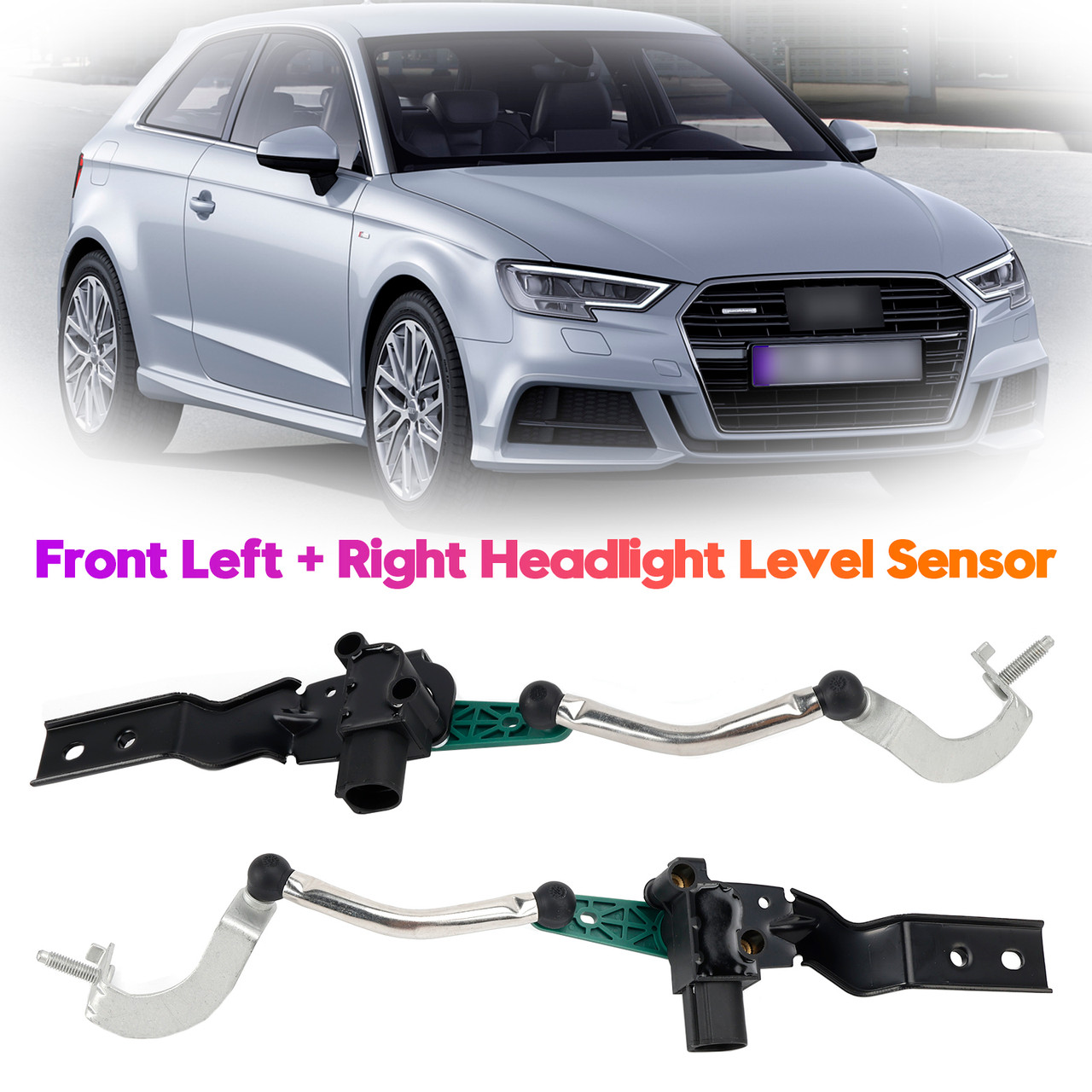 2016-2021 Audi Q2 Q3 Front Left+Right Headlight Level Sensor 3Q0412521A/5Q0907503 3Q0412522A/5Q0412522C Generic