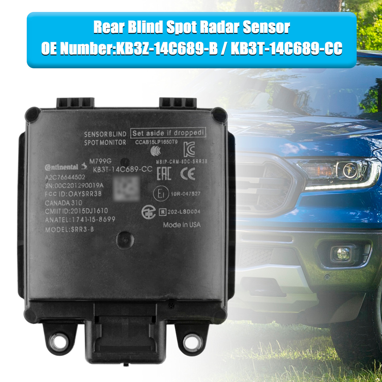 2019-2022 Ford Transit-150 Rear Blind Spot Radar Sensor KB3Z-14C689-CC Generic