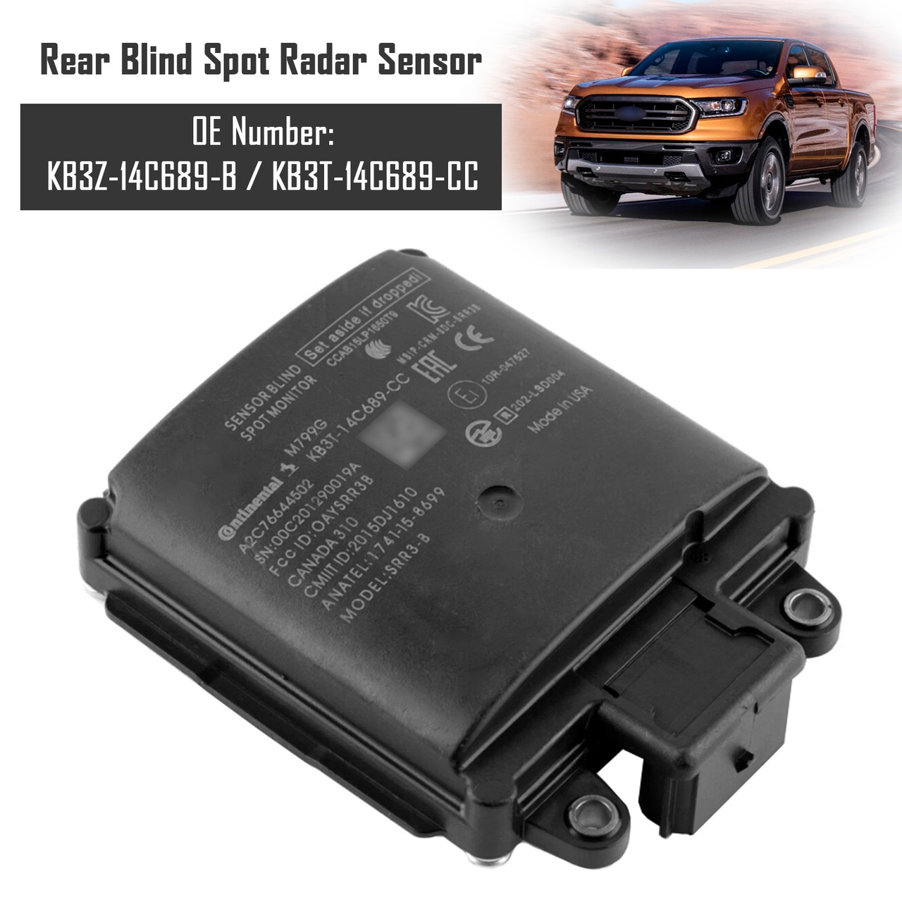2019-2022 Ford Transit-150 Rear Blind Spot Radar Sensor KB3Z-14C689-CC Generic