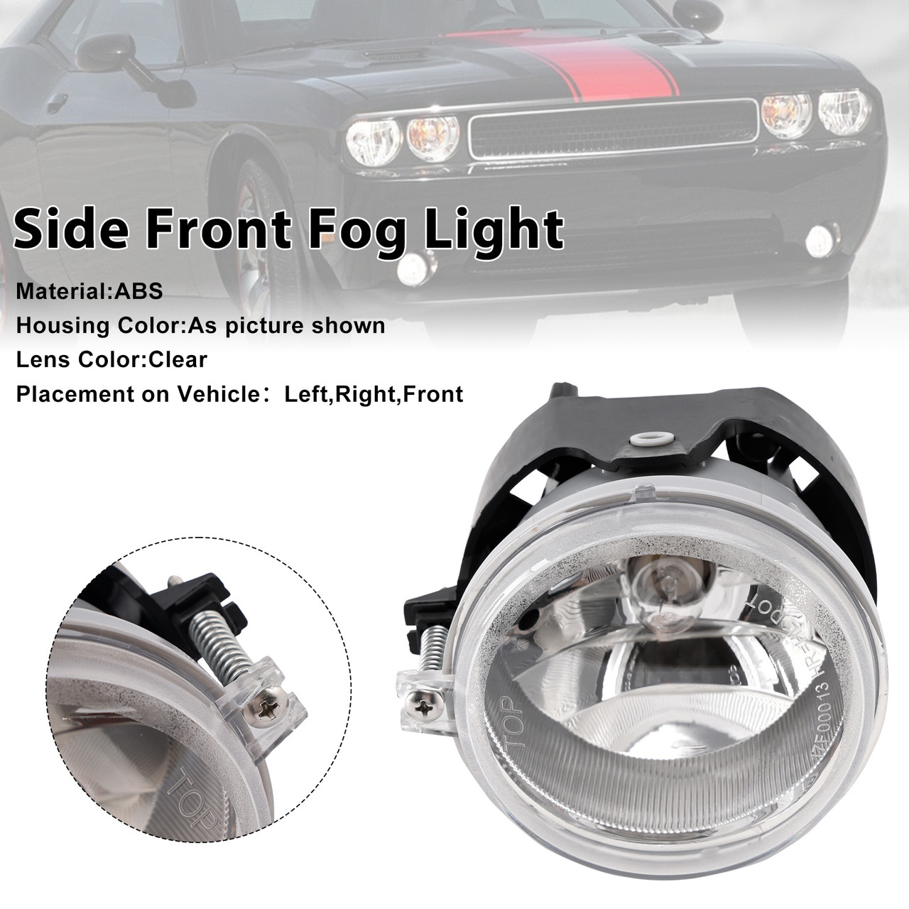 2010-2011 Dodge Challenger Nitro 1 Pcs Front Fog Light 5182025AA Generic