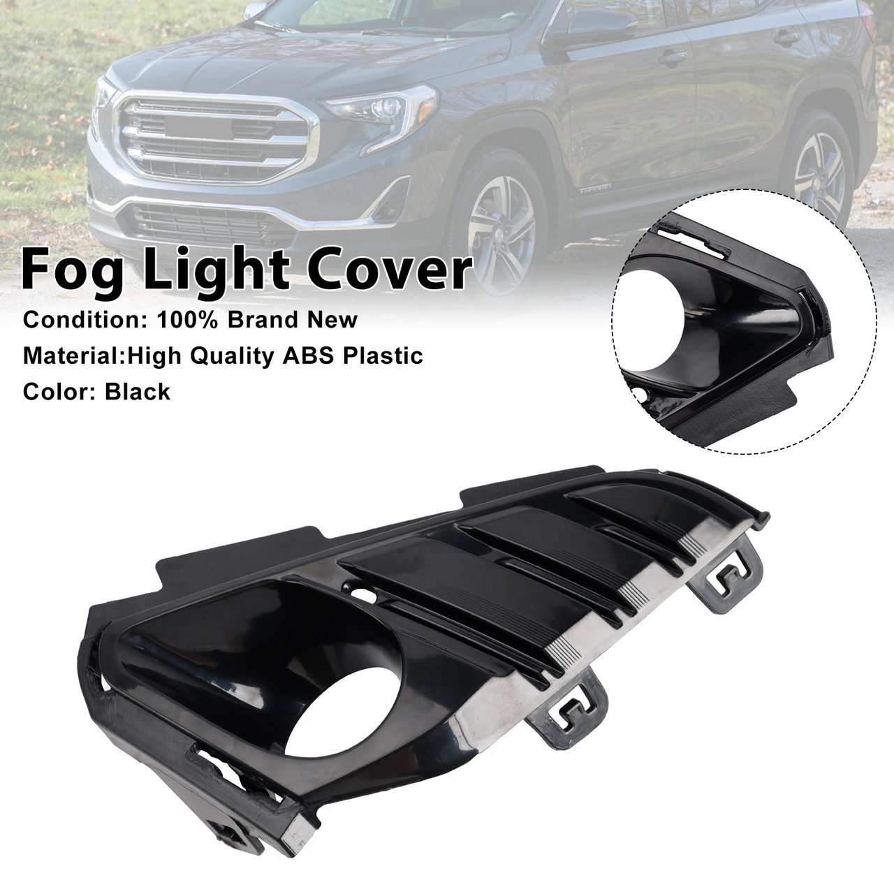 2018-2021 GMC Terrain Front Left Fog Light Bezel Trim 23196307 Black Generic