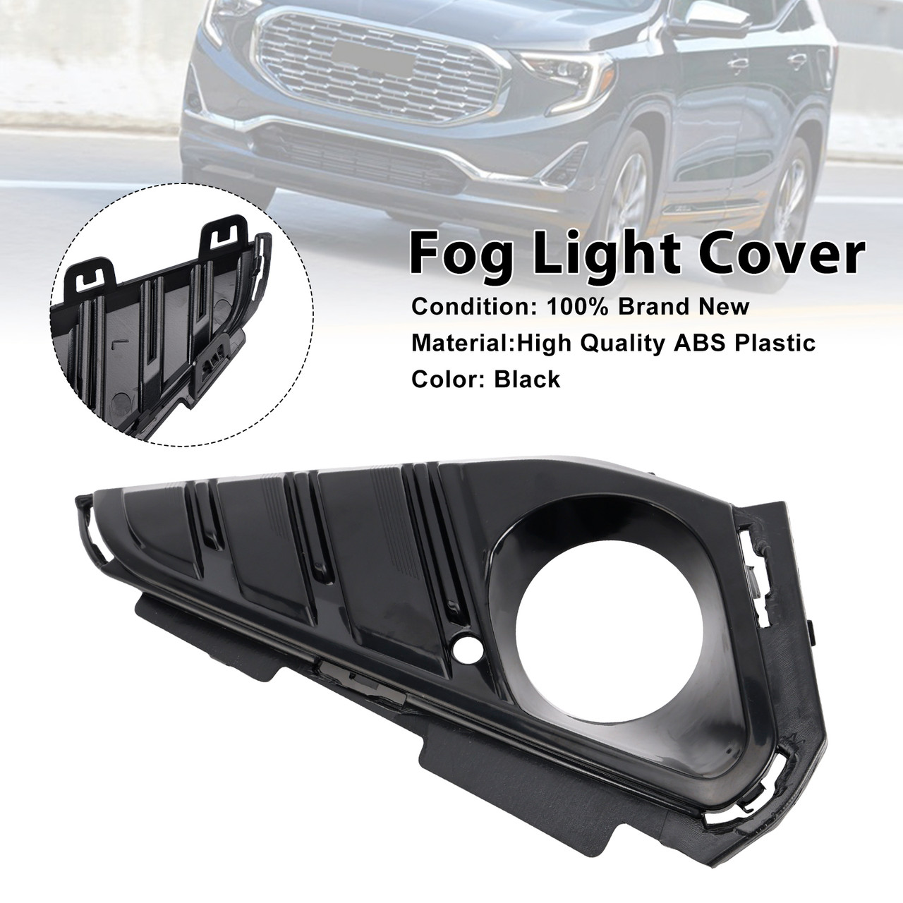 2018-2021 GMC Terrain Front Left Fog Light Bezel Trim 23196307 Black Generic