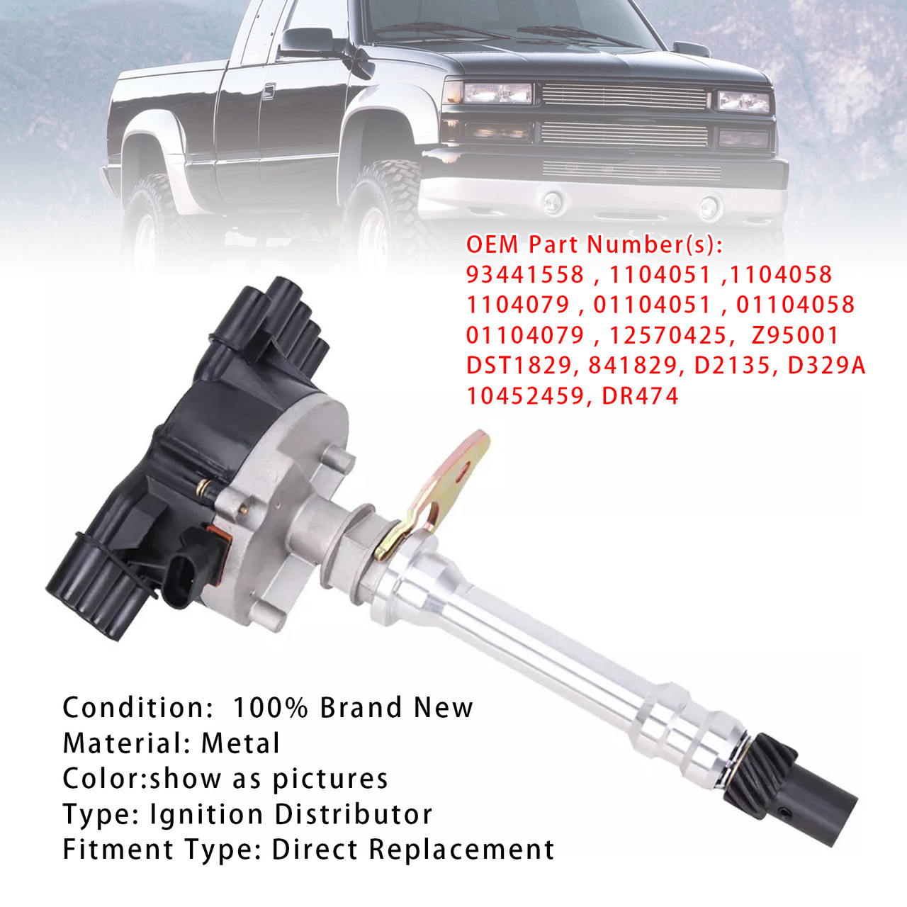 1996-2000 GMC C1500 C2500 C3500 Ignition Distributor 12570425 Generic