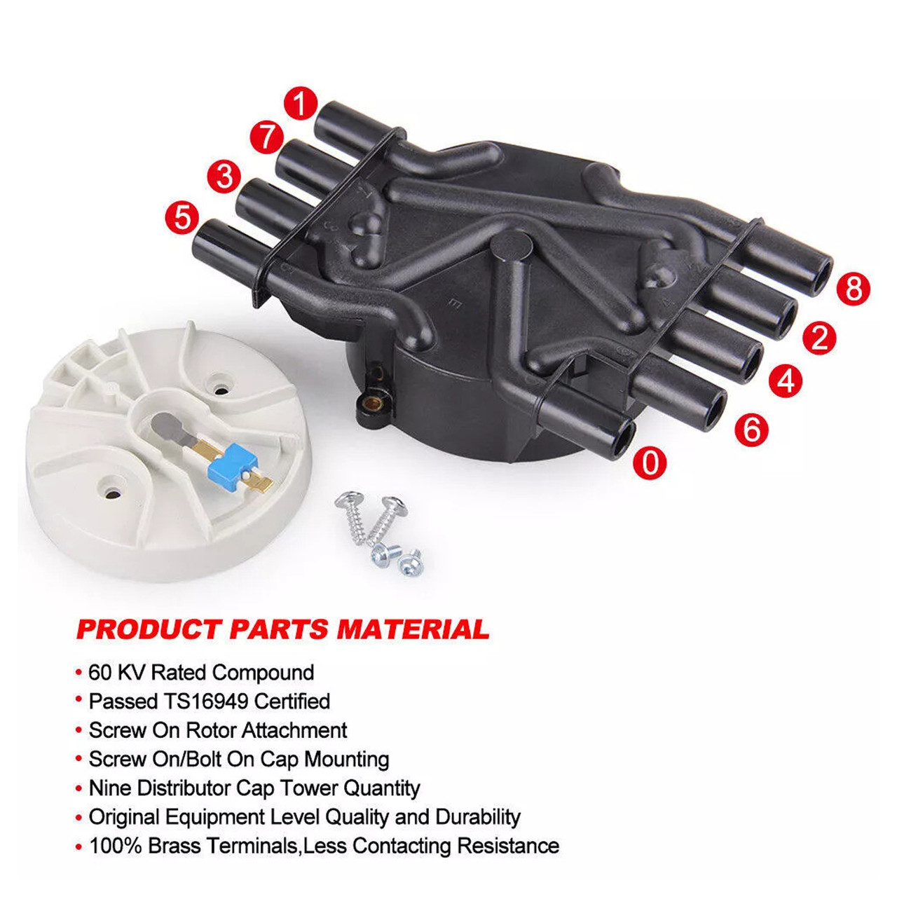 1996-2002 GMC Savana 1500 2500 3500 Distributor Cap and Rotor Kit 10452459 Generic