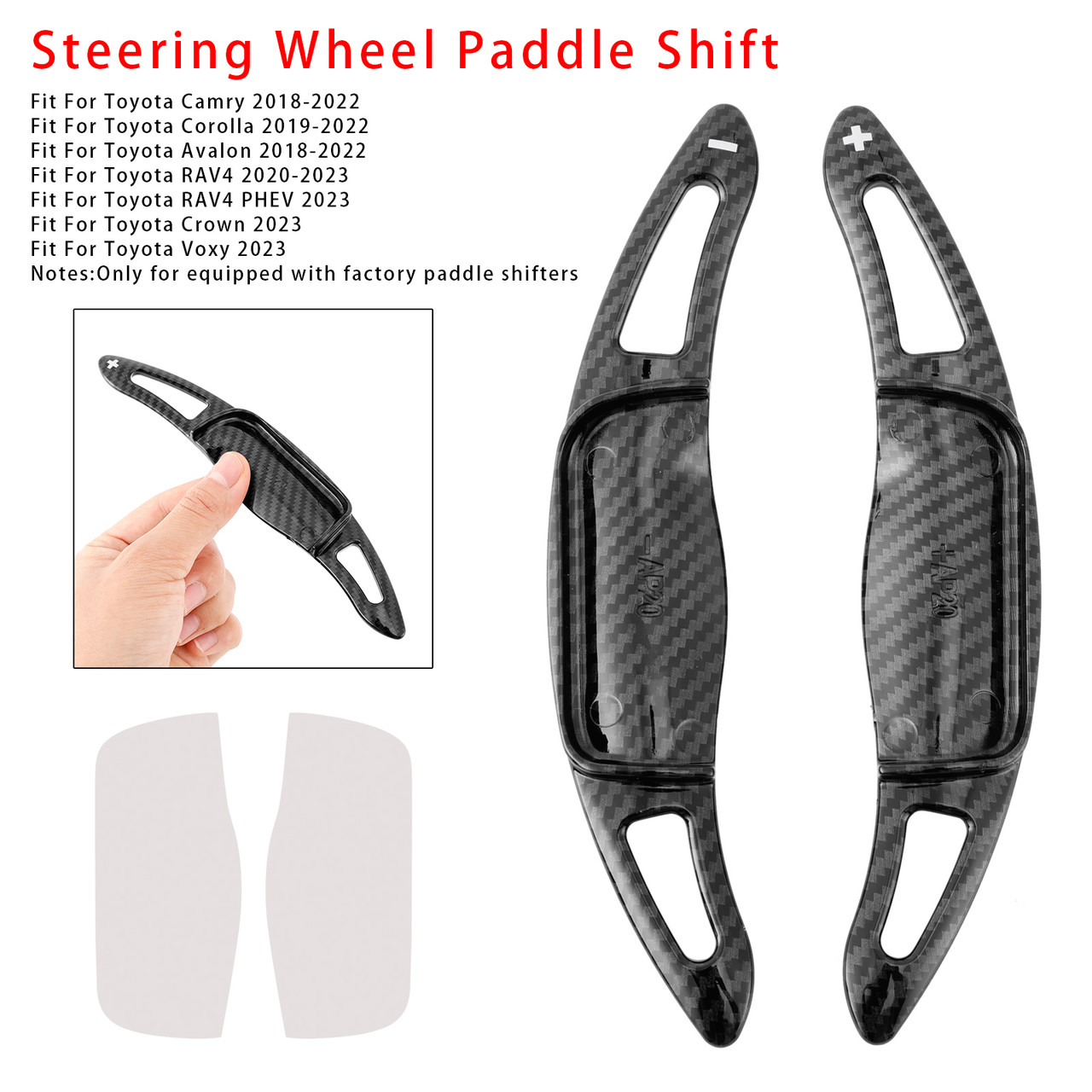 2020-2023 Toyota RAV4 Carbon Look Steering Wheel Paddle Shifter Extension Carbon Fiber Black Look Generic 2020-2023 Toyota RAV4 Carbon Look Steering Wheel Paddle Shifter Extension Carbon Fiber Black Look Generic