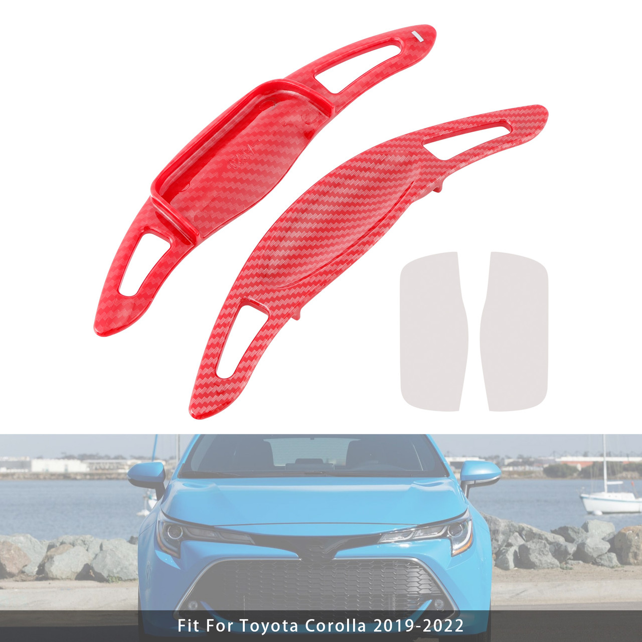 2018-2022 Toyota Camry Carbon Look Steering Wheel Paddle Shifter Extension Carbon Fiber Red Look Generic 2018-2022 Toyota Camry Carbon Look Steering Wheel Paddle Shifter Extension Carbon Fiber Red Look Generic