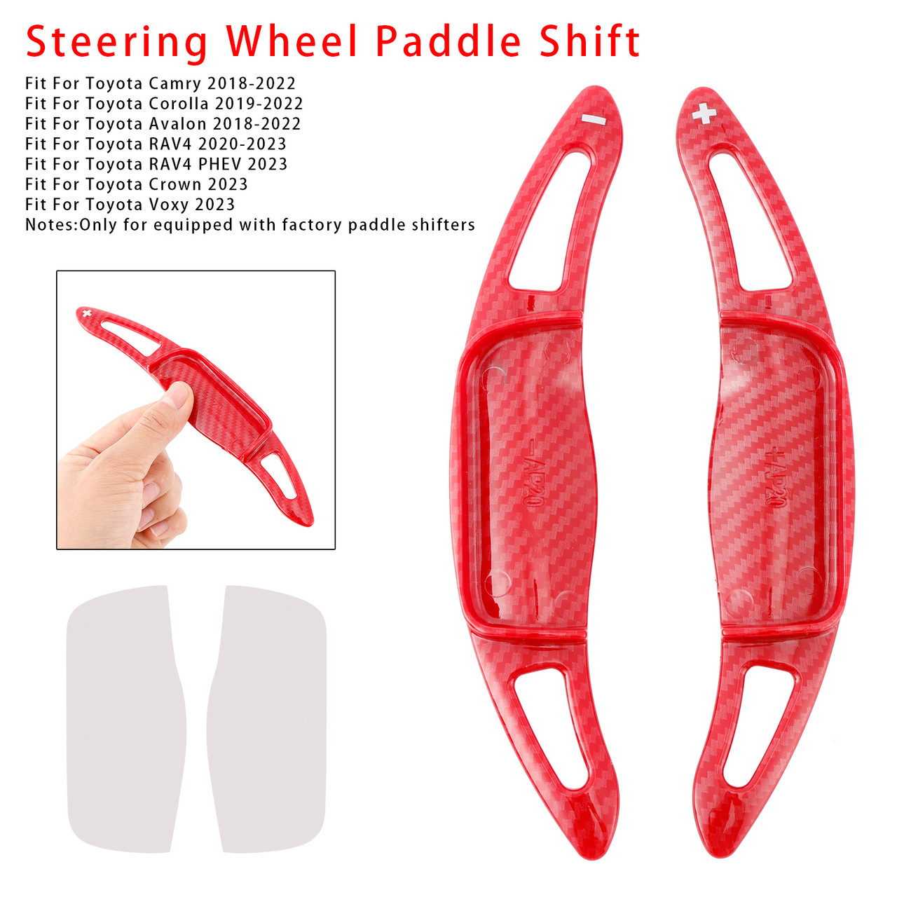 2019-2022 Toyota Corolla Carbon Look Steering Wheel Paddle Shifter Extension Carbon Fiber Red Look Generic 2019-2022 Toyota Corolla Carbon Look Steering Wheel Paddle Shifter Extension Carbon Fiber Red Look Generic