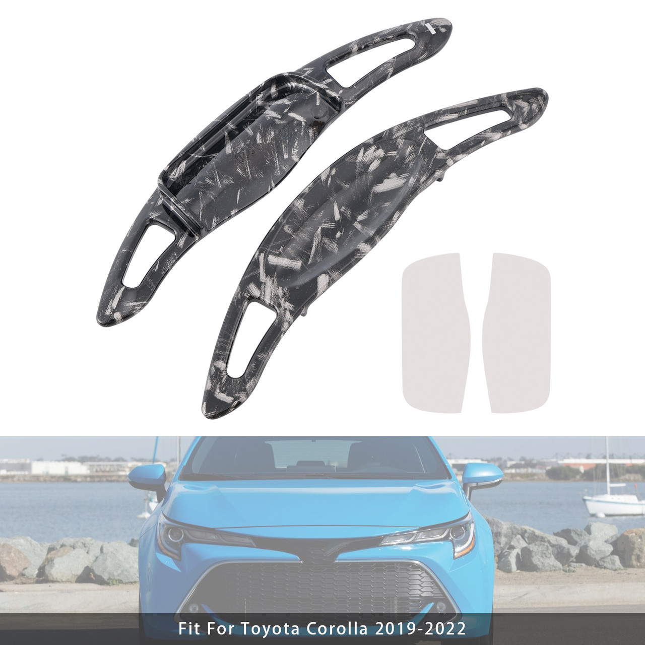 2018-2022 Toyota Camry Carbon Look Steering Wheel Paddle Shifter Extension Black Forged Pattern Generic
