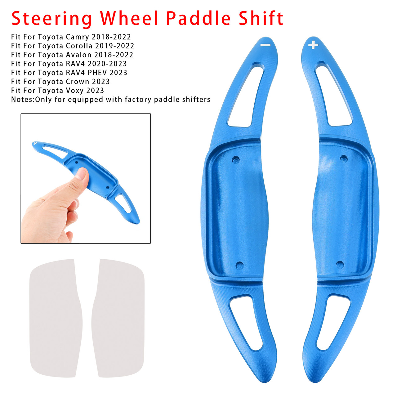2018-2022 Toyota Camry Carbon Look Steering Wheel Paddle Shifter Extension Aluminium Blue Generic