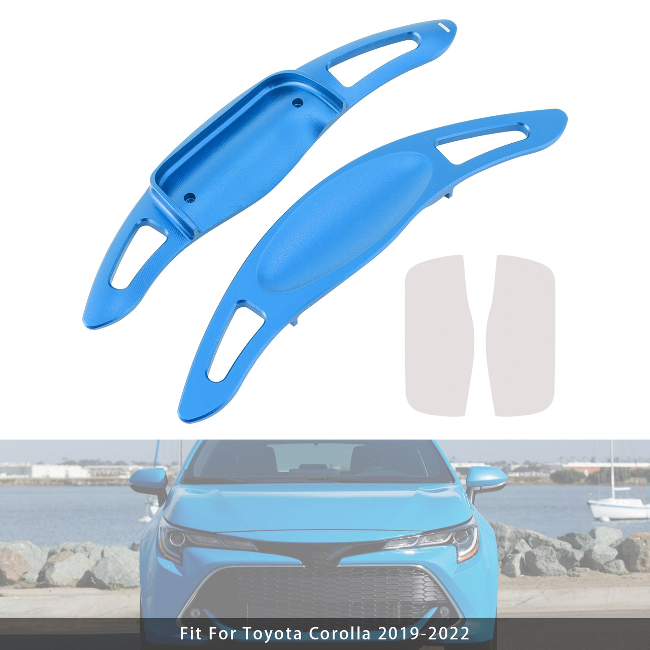 2018-2022 Toyota Camry Carbon Look Steering Wheel Paddle Shifter Extension Aluminium Blue Generic