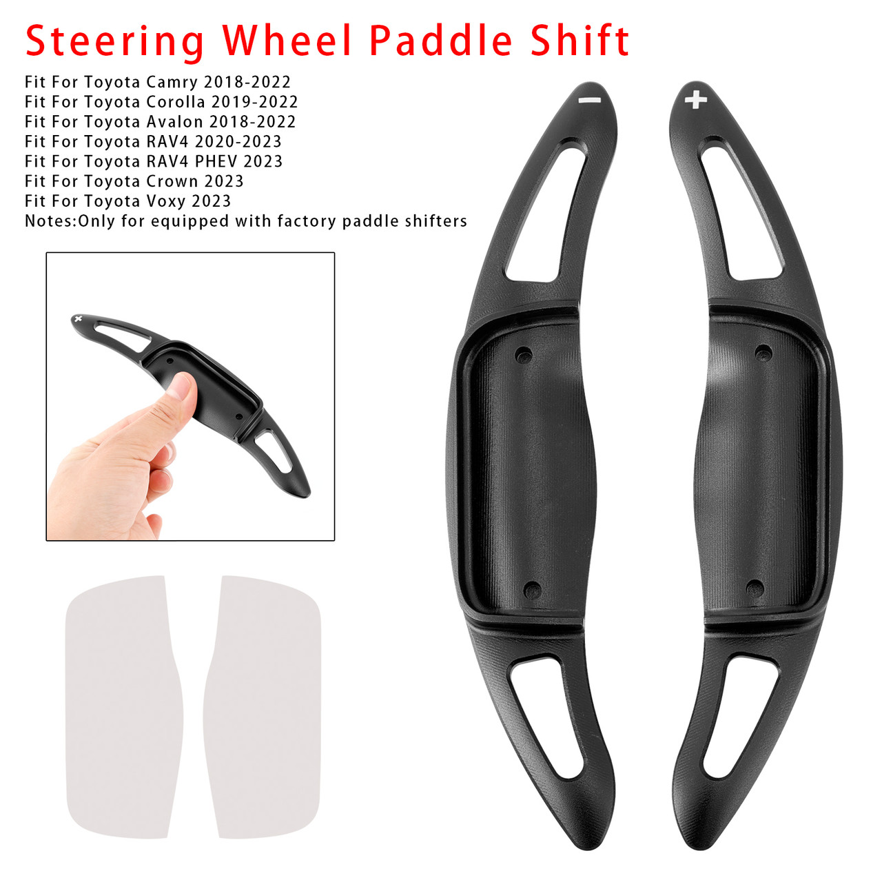 2019-2022 Toyota Corolla Carbon Look Steering Wheel Paddle Shifter Extension Aluminium Black Generic 2019-2022 Toyota Corolla Carbon Look Steering Wheel Paddle Shifter Extension Aluminium Black Generic