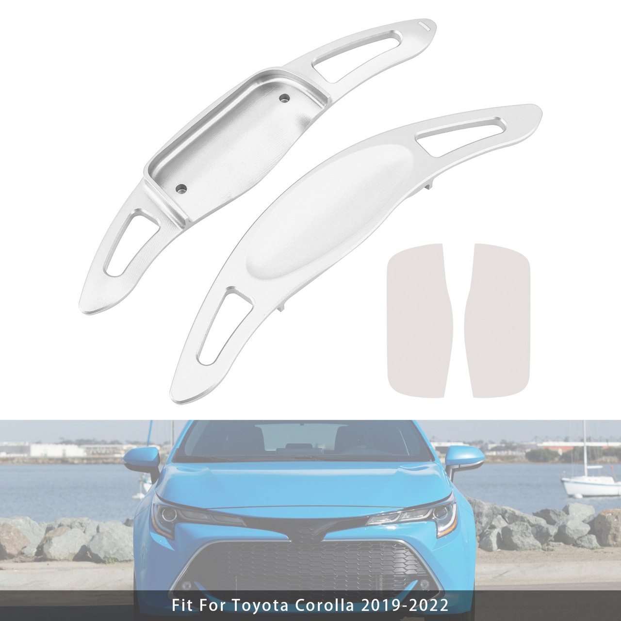 2020-2023 Toyota RAV4 Carbon Look Steering Wheel Paddle Shifter Extension Aluminium Silver Generic 2020-2023 Toyota RAV4 Carbon Look Steering Wheel Paddle Shifter Extension Aluminium Silver Generic