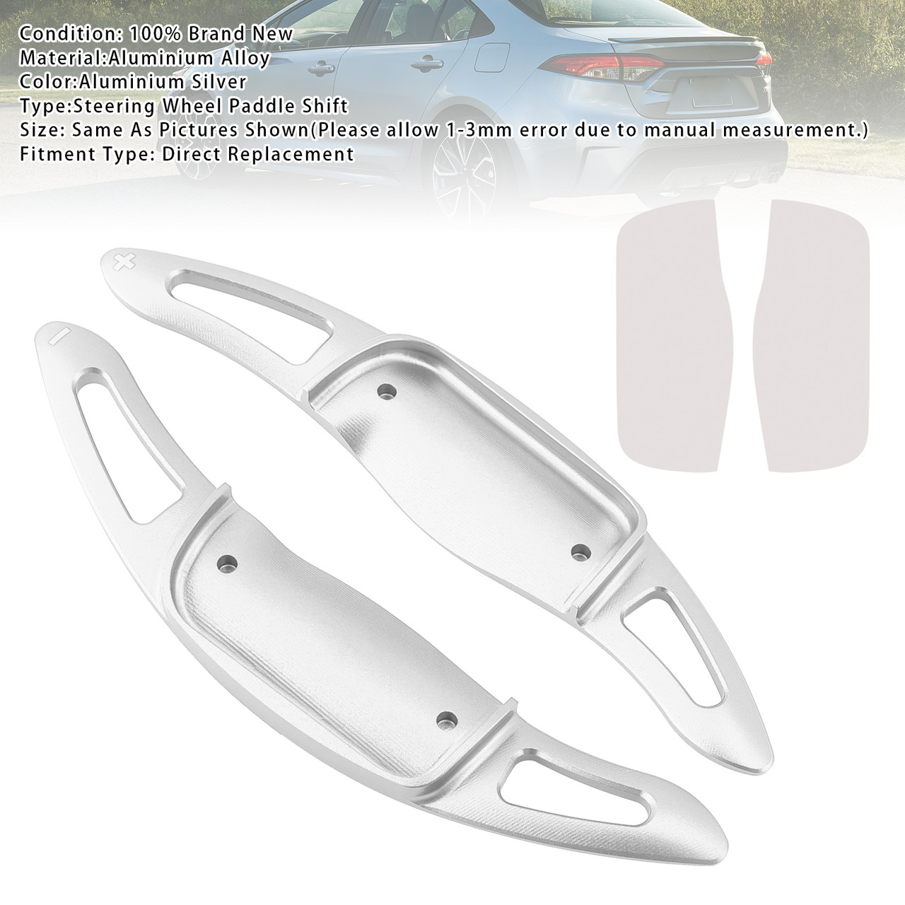 2023 Toyota Crown Carbon Look Steering Wheel Paddle Shifter Extension Aluminium Silver Generic 2023 Toyota Crown Carbon Look Steering Wheel Paddle Shifter Extension Aluminium Silver Generic