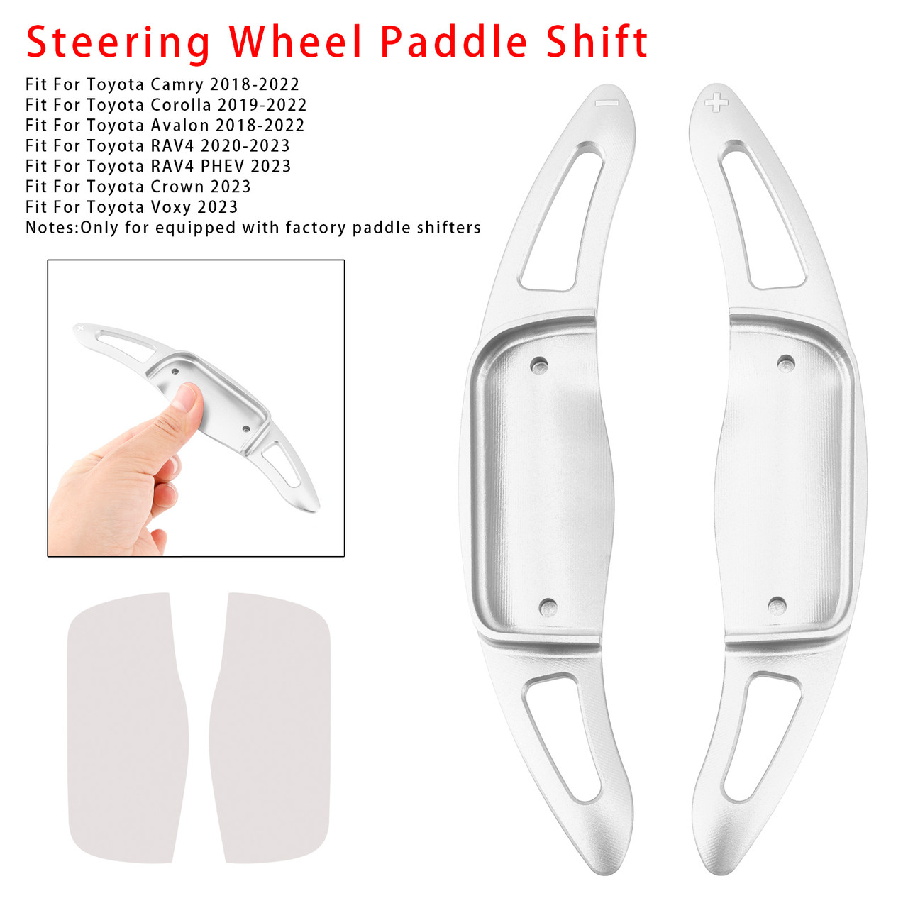 2023 Toyota Crown Carbon Look Steering Wheel Paddle Shifter Extension Aluminium Silver Generic 2023 Toyota Crown Carbon Look Steering Wheel Paddle Shifter Extension Aluminium Silver Generic