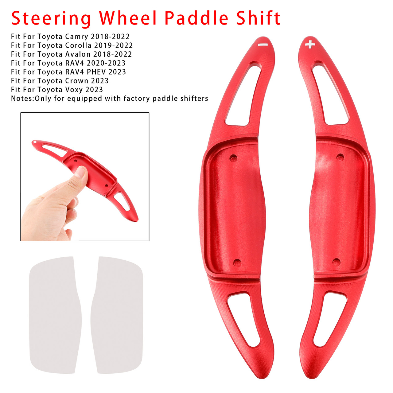 2020-2023 Toyota RAV4 Carbon Look Steering Wheel Paddle Shifter Extension Aluminium Red Generic 2020-2023 Toyota RAV4 Carbon Look Steering Wheel Paddle Shifter Extension Aluminium Red Generic