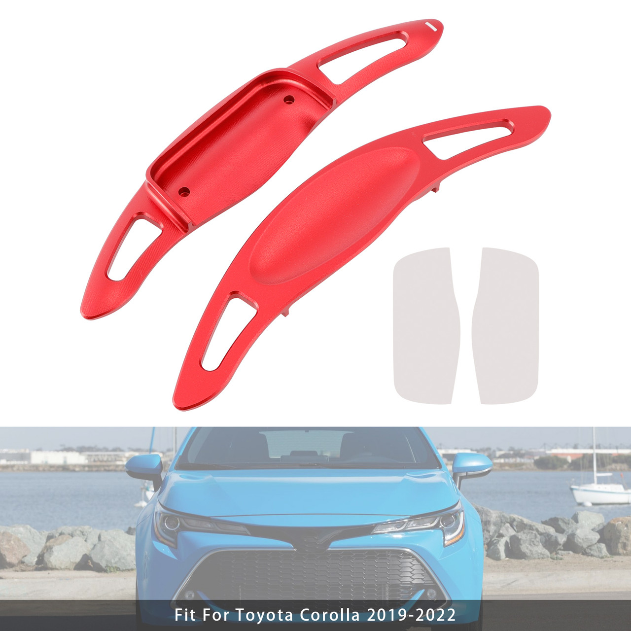 2020-2023 Toyota RAV4 Carbon Look Steering Wheel Paddle Shifter Extension Aluminium Red Generic 2020-2023 Toyota RAV4 Carbon Look Steering Wheel Paddle Shifter Extension Aluminium Red Generic