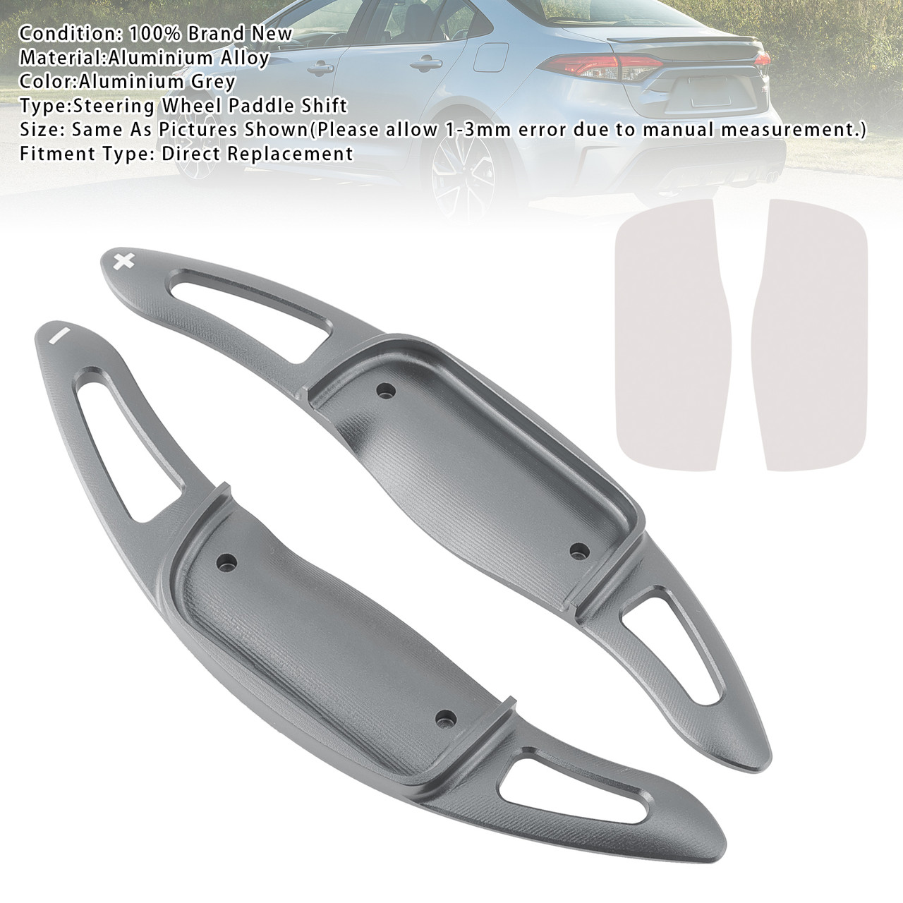 2019-2022 Toyota Corolla Carbon Look Steering Wheel Paddle Shifter Extension Aluminium Grey Generic 2019-2022 Toyota Corolla Carbon Look Steering Wheel Paddle Shifter Extension Aluminium Grey Generic