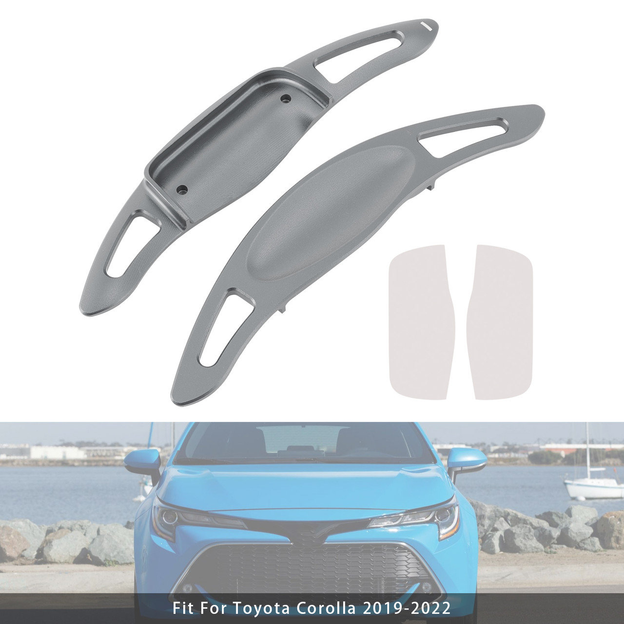 2019-2022 Toyota Corolla Carbon Look Steering Wheel Paddle Shifter Extension Aluminium Grey Generic 2019-2022 Toyota Corolla Carbon Look Steering Wheel Paddle Shifter Extension Aluminium Grey Generic