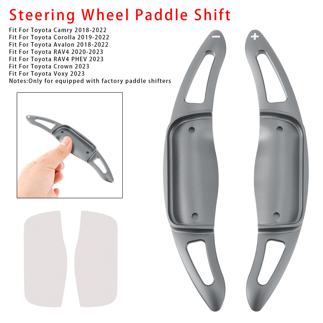 2018-2022 Toyota Avalon Carbon Look Steering Wheel Paddle Shifter Extension Aluminium Grey Generic