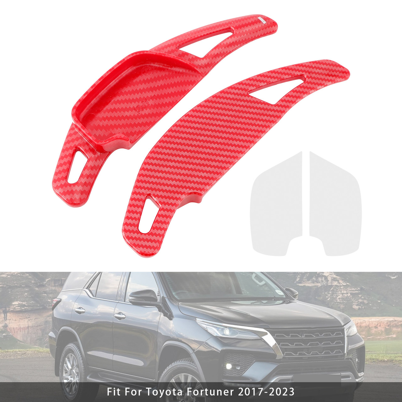 2015-2023 Toyota Hilux Steering Wheel Paddle Shifter Extension Carbon Fiber Red Look Generic 2015-2023 Toyota Hilux Steering Wheel Paddle Shifter Extension Carbon Fiber Red Look Generic