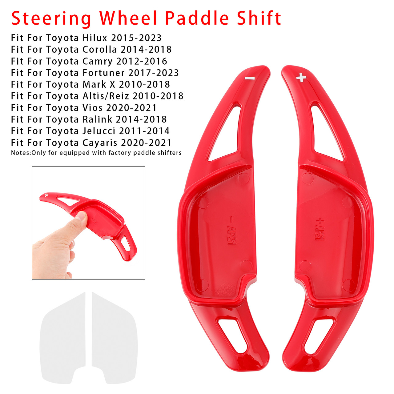 2014-2018 Toyota Ralink Steering Wheel Paddle Shifter Extension Red Generic 2014-2018 Toyota Ralink Steering Wheel Paddle Shifter Extension Red Generic