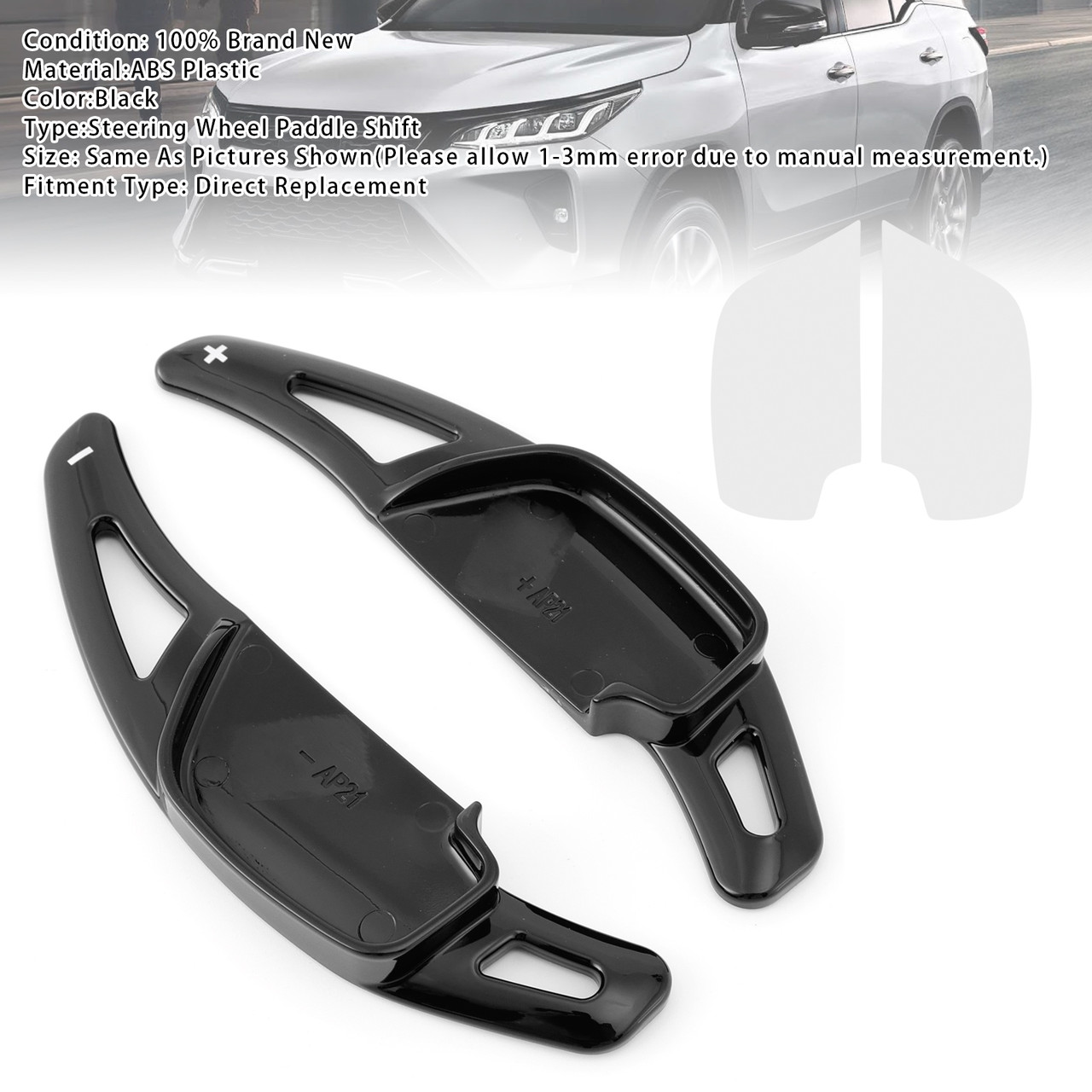 2020-2021 Toyota Vios Steering Wheel Paddle Shifter Extension Black Generic 2020-2021 Toyota Vios Steering Wheel Paddle Shifter Extension Black Generic