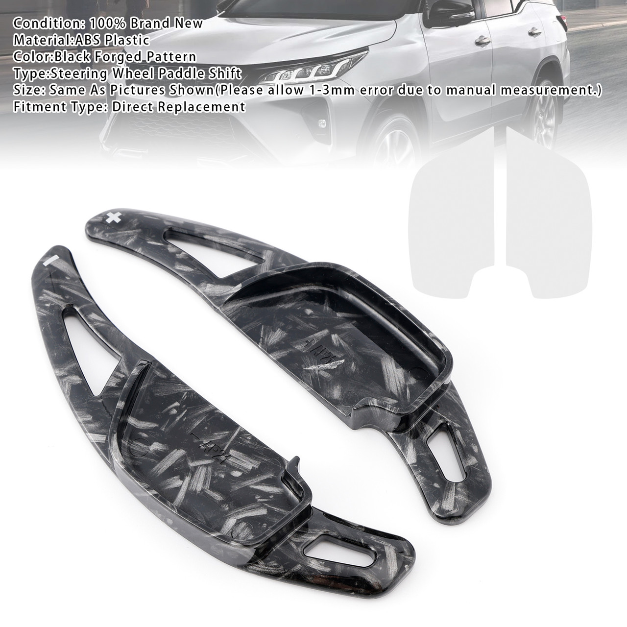 2015-2023 Toyota Hilux Steering Wheel Paddle Shifter Extension Black Forged Pattern Generic