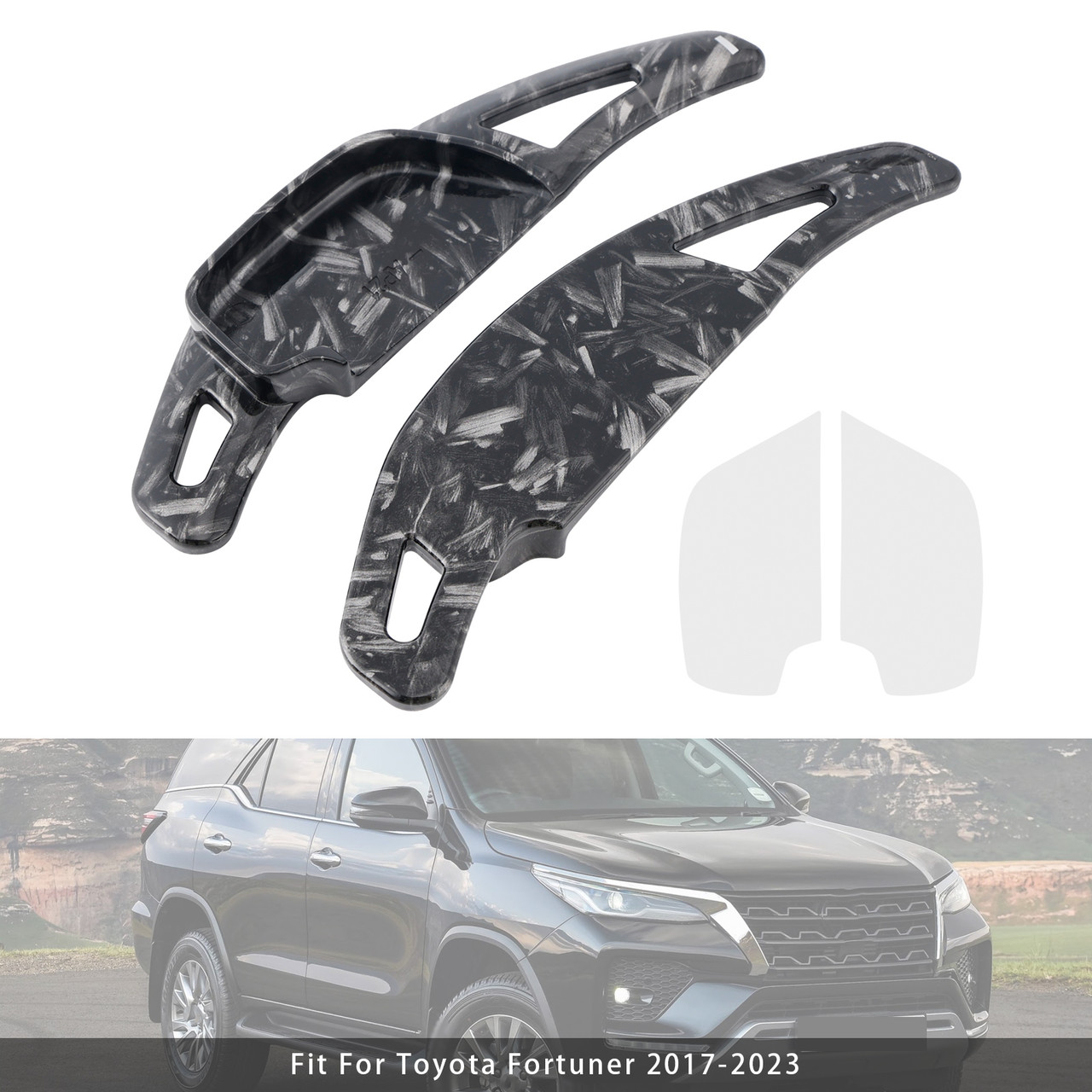 2015-2023 Toyota Hilux Steering Wheel Paddle Shifter Extension Black Forged Pattern Generic