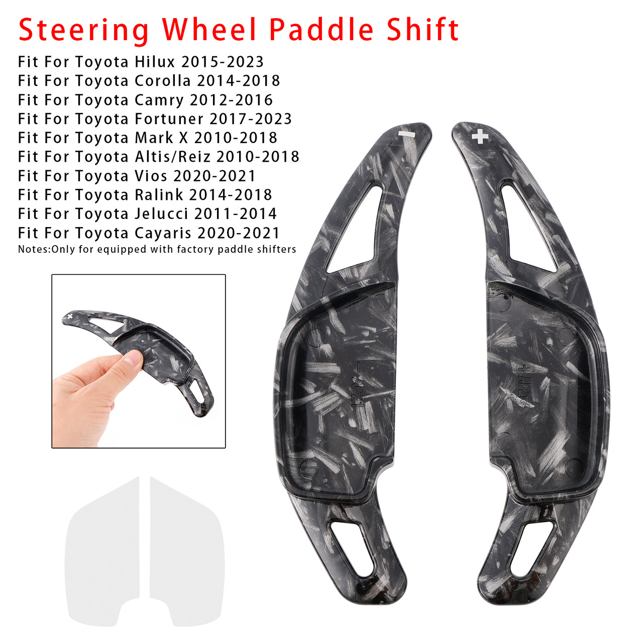 2014-2018 Toyota Corolla Steering Wheel Paddle Shifter Extension Black Forged Pattern Generic 2014-2018 Toyota Corolla Steering Wheel Paddle Shifter Extension Black Forged Pattern Generic