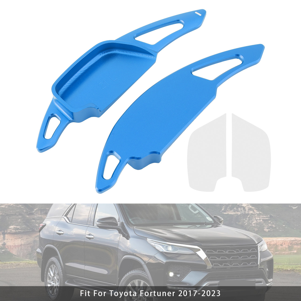 2017-2023 Toyota Fortuner Steering Wheel Paddle Shifter Extension Aluminium Blue Generic 2017-2023 Toyota Fortuner Steering Wheel Paddle Shifter Extension Aluminium Blue Generic